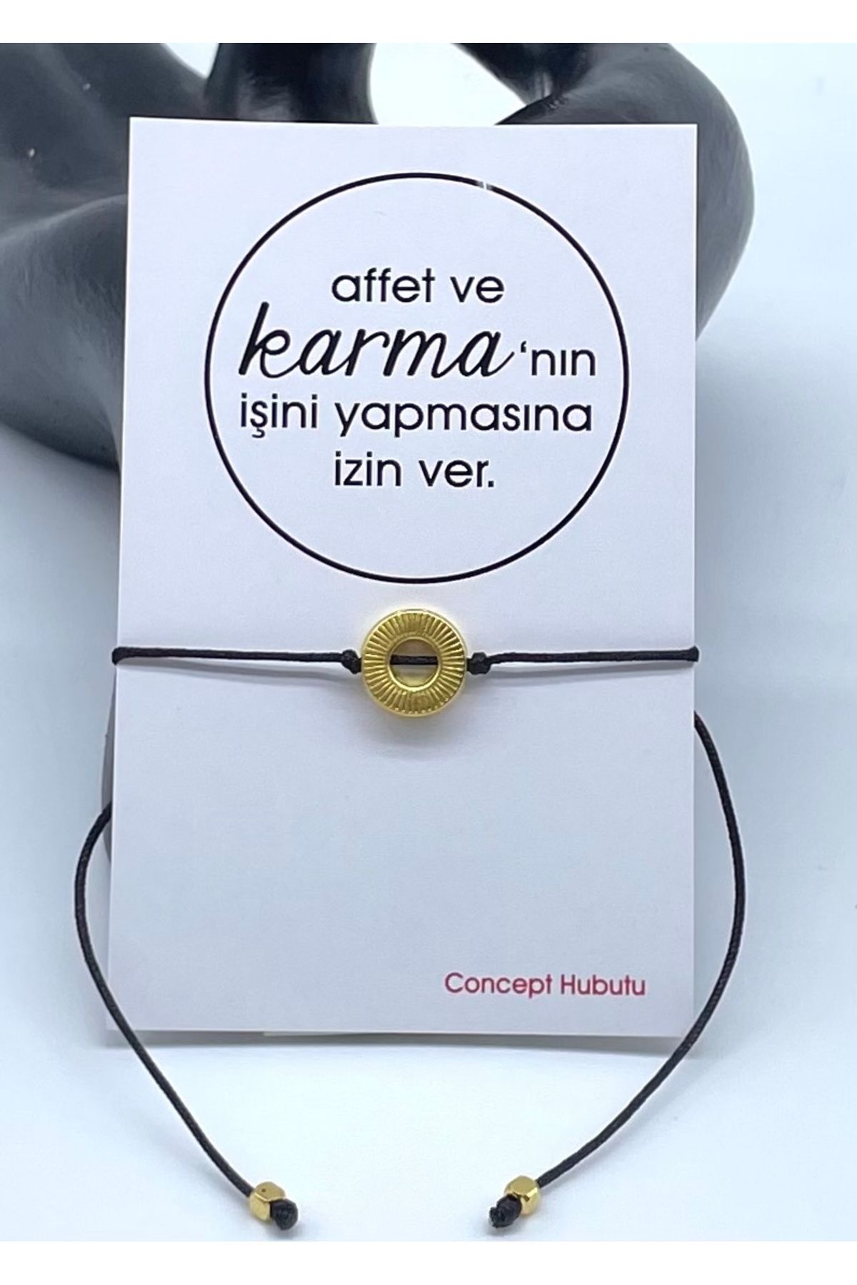 Concept HuBuTU Karma Felsefesi Siyah İp Halhal