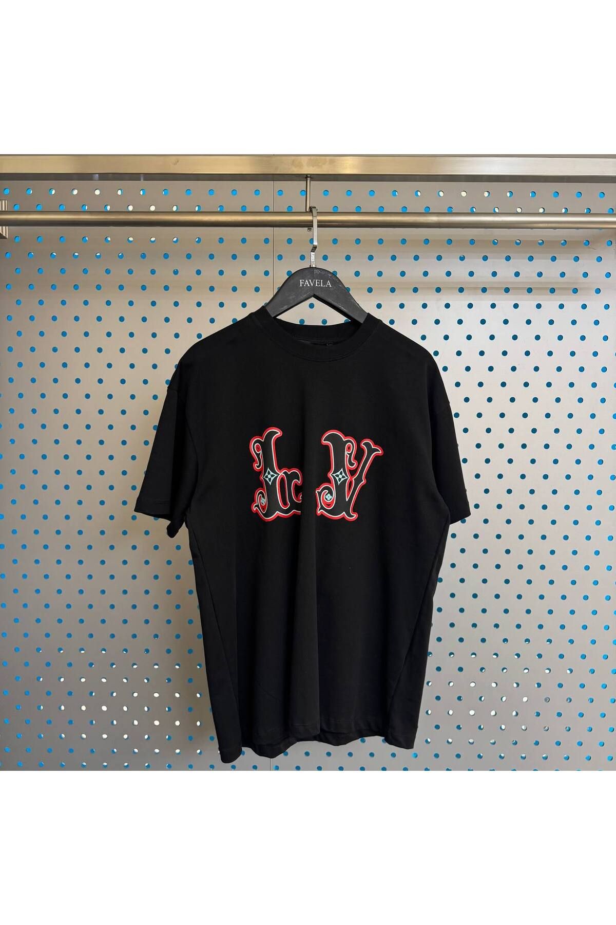 JESSE STORY Kadın Erkek Unisex Özel "LV" Baskı Tasarım T-shirt