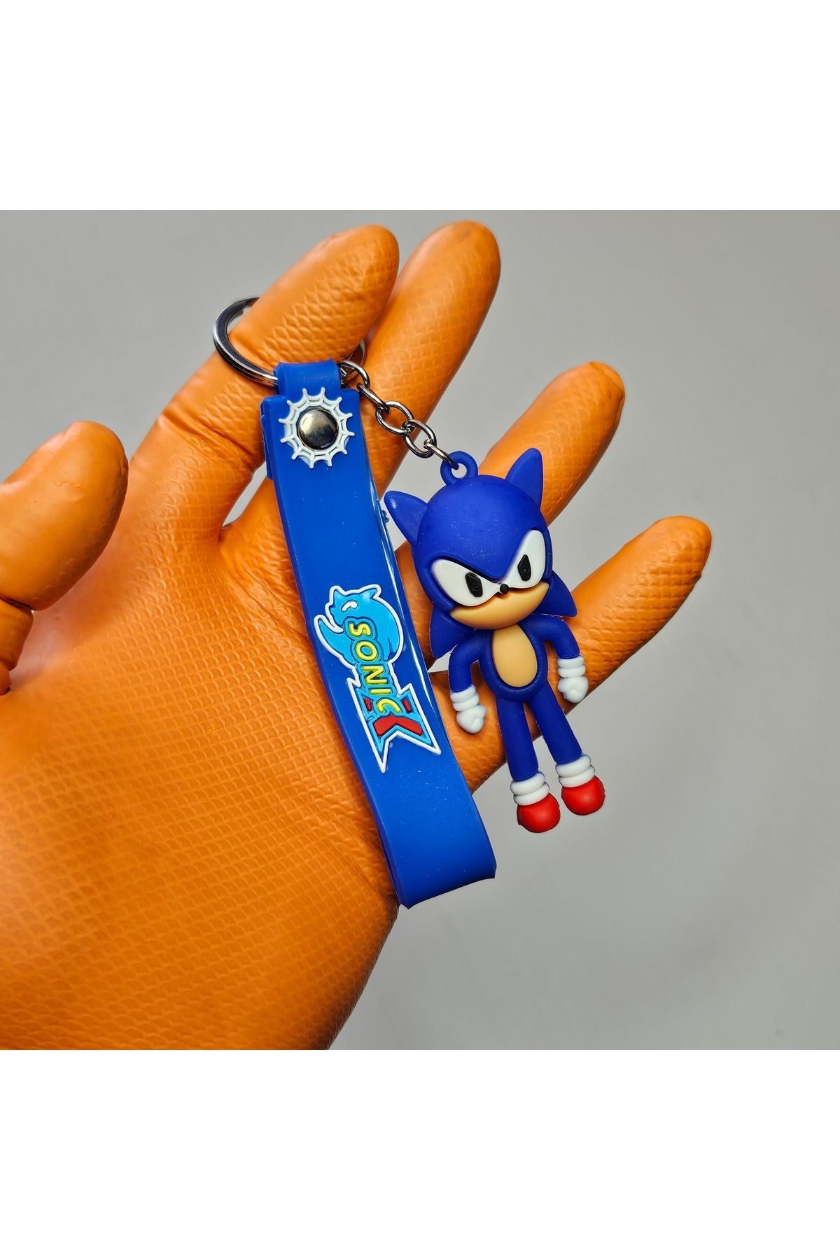 ÜNSA Anahtar Ünsa Anahtar Anahtarlık Aksessuar 3D Silikon Anahtarlık-Kirpi Sonic Figür