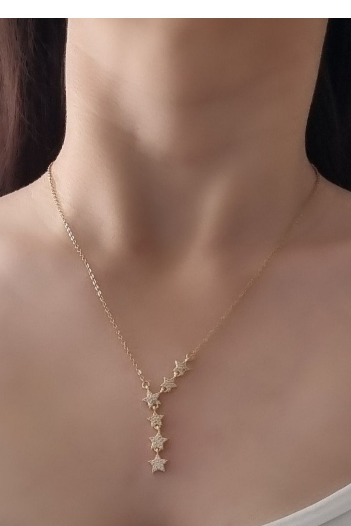 ayışığı Gold Taşlı Yıldız Kolye