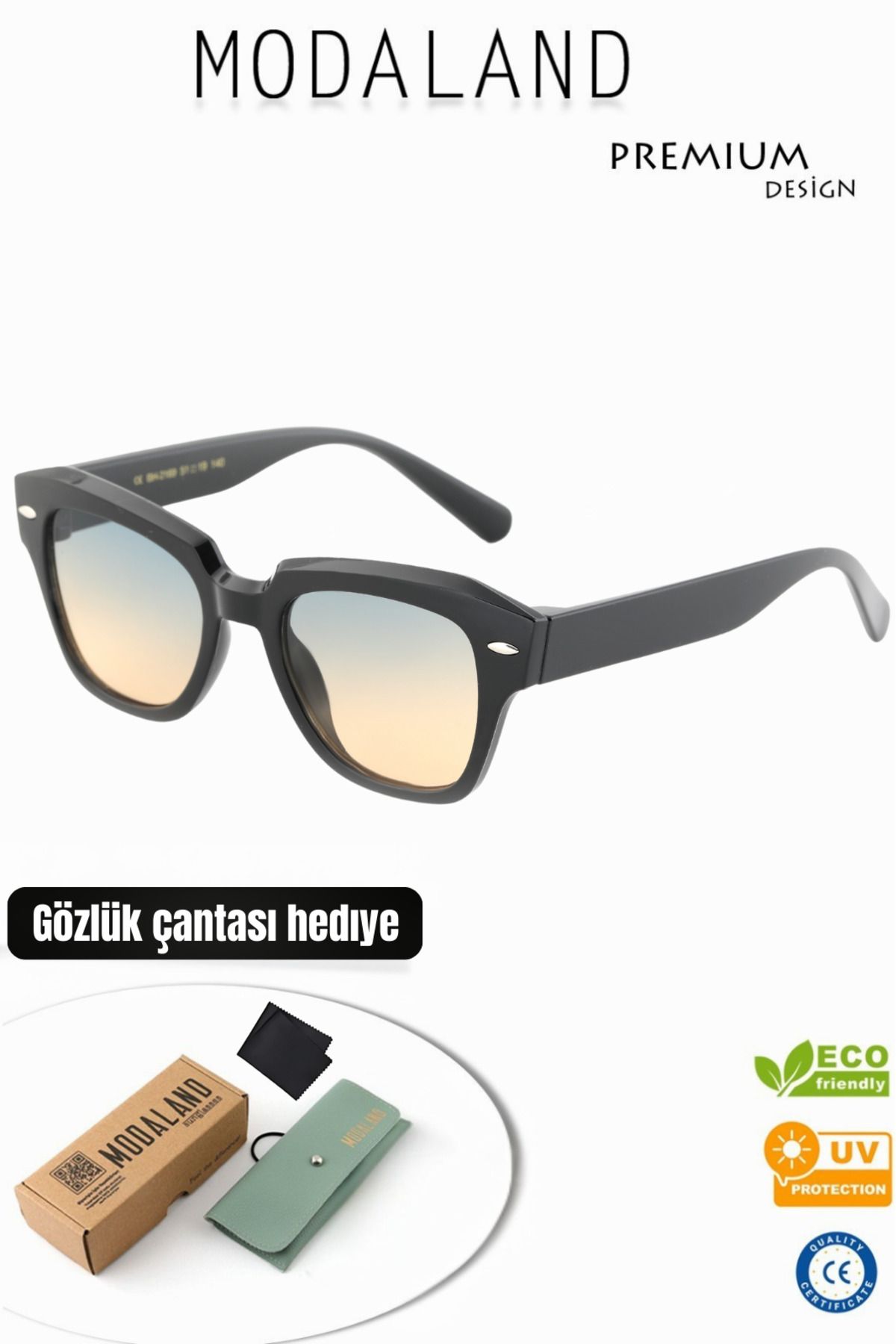 ModaLand Dulcet Black Uv400 Erkek&Kadın Güneş Gözlüğü
