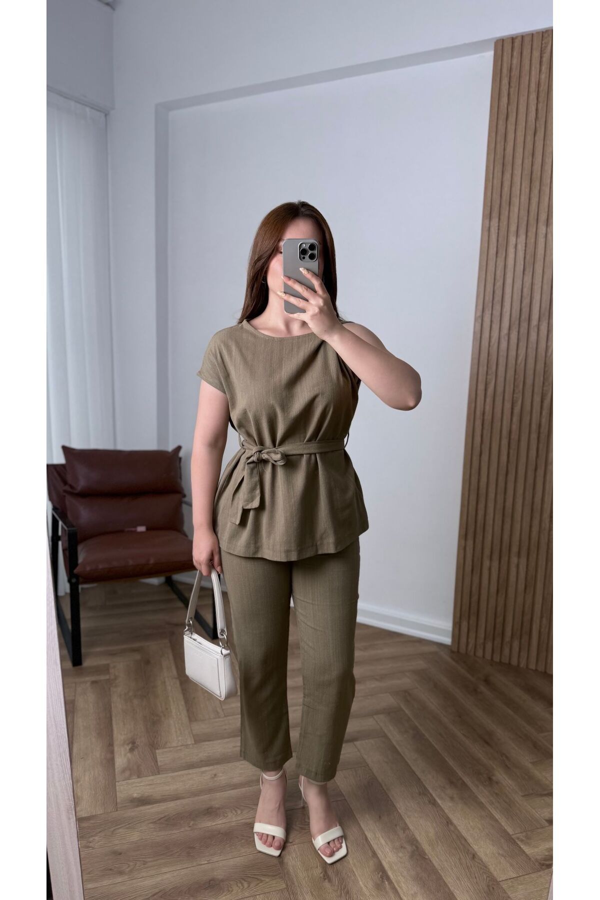 songül özdeş Yeni Sezon Premium Keten Bağlamalı Takım