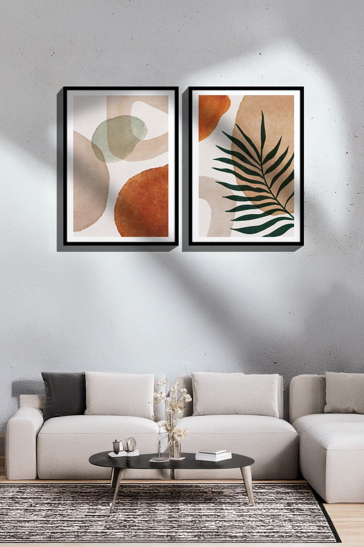 Artavessa 2 Parça Gerçek Siyah Renkli Çerçeveli Tablo Seti - Model 21