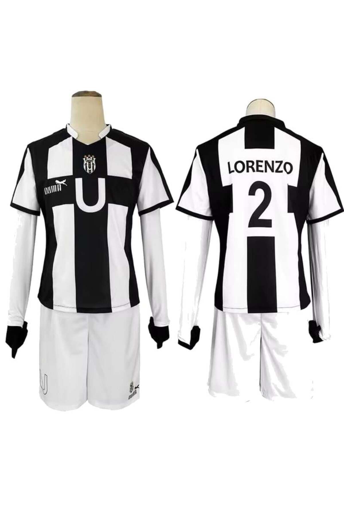 BALİNA Siyah Beyaz U 2 Lorenzo Forma Unisex T-shirt -BLN