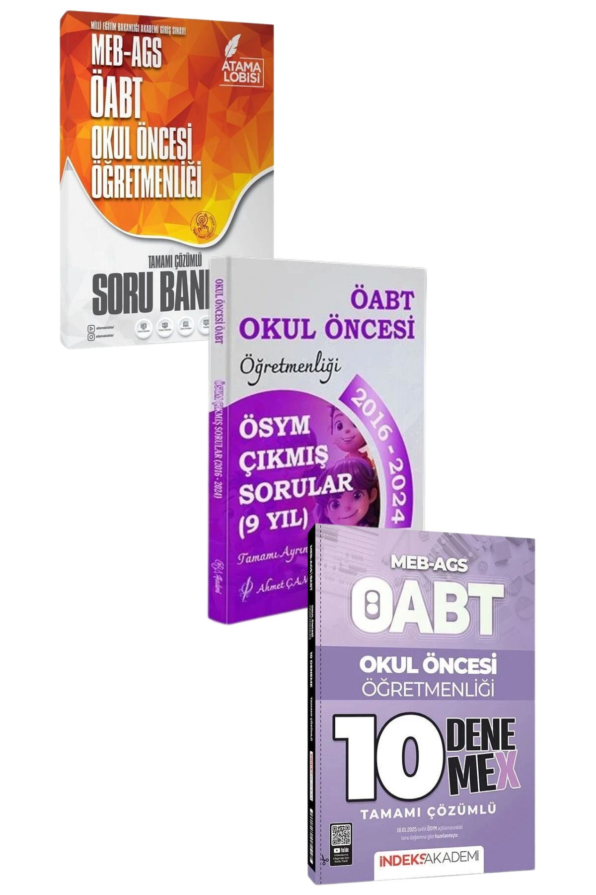 İndeks Akademi ÖABT MEB-AGS Okul Öncesi Öğretmenliği Soru Bankası+Çıkmış Sorular+10 Deneme-3 KİTAP-SET