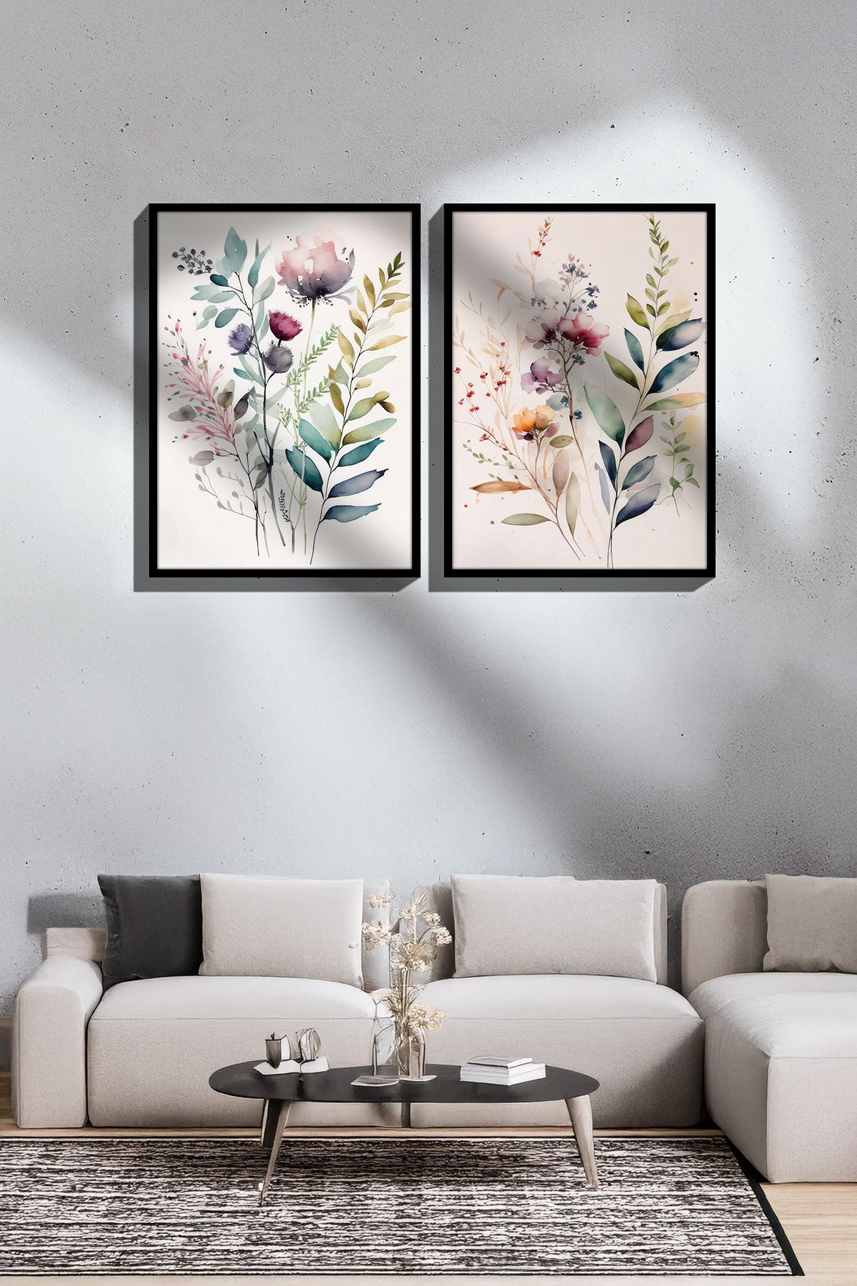 Artavessa 2 Parça Gerçek Siyah Renkli Çerçeveli Tablo Seti - Model 37