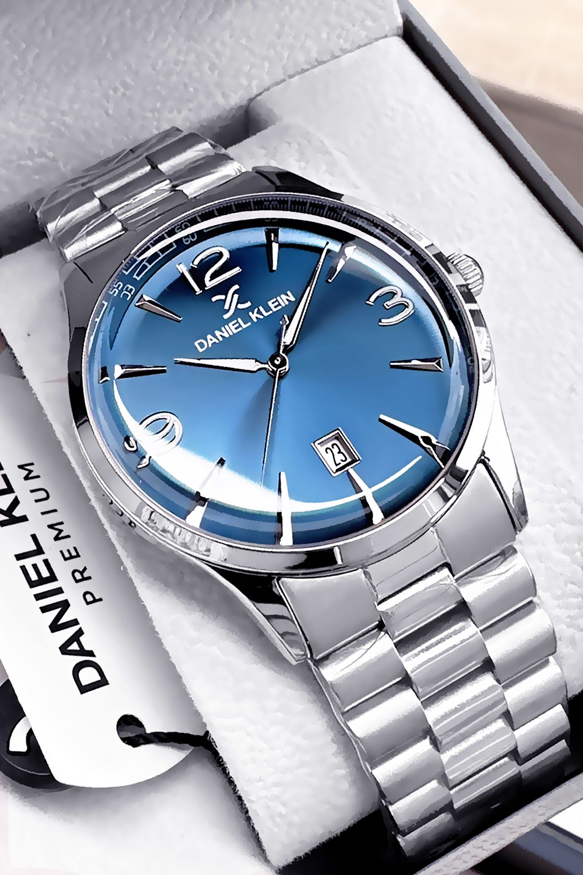 Daniel Klein Premium Hediyelik Erkek Kol Saati Su Geçirmez Gümüş Renk Çelik Kordon Hediye Bileklik DKE2127C4