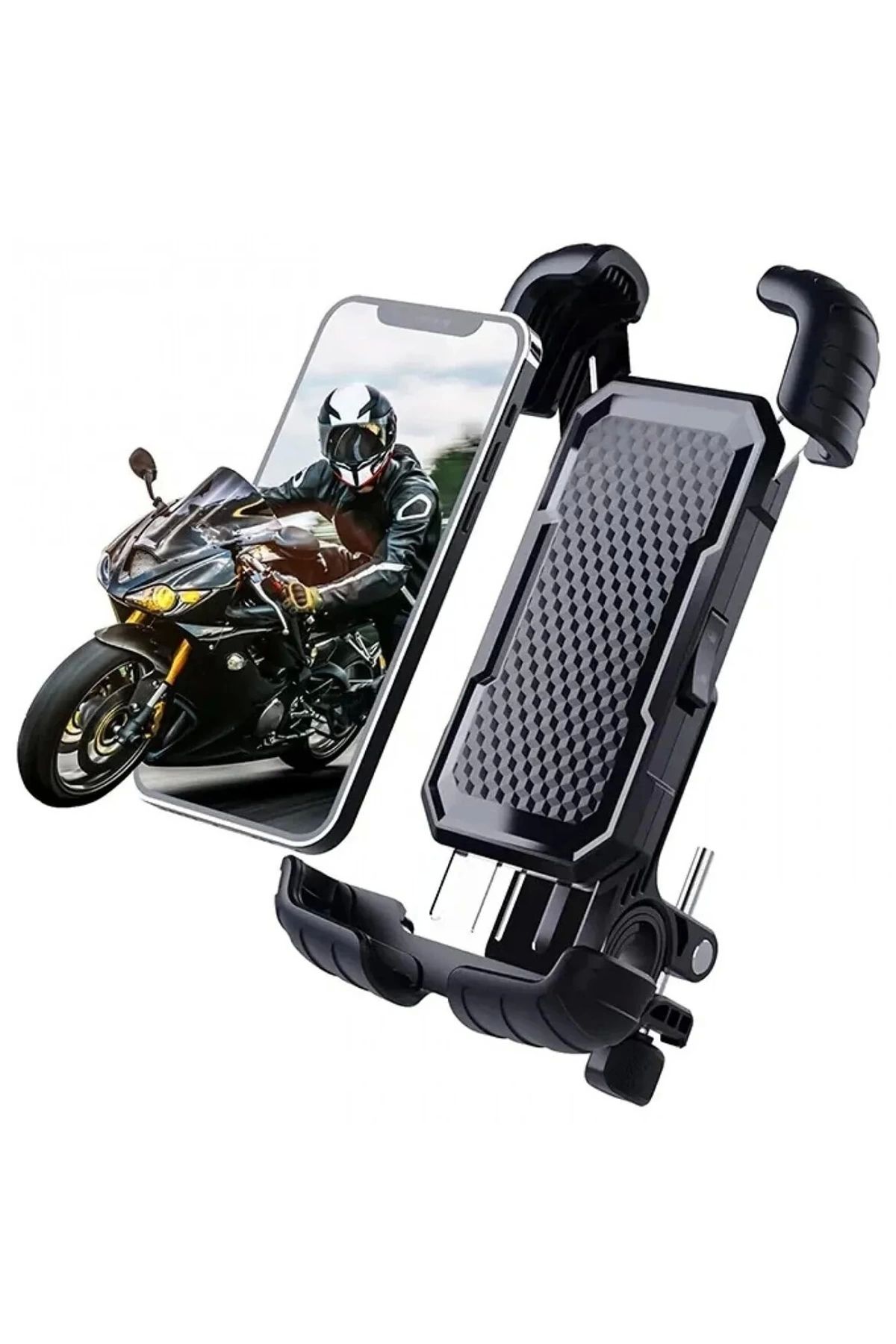 Vothoon 360° Derece Ayarlanabilen Gidon Bağlantılı Bisiklet Motosiklet için ABS 4-7.8″ inç Telefon Tutucu