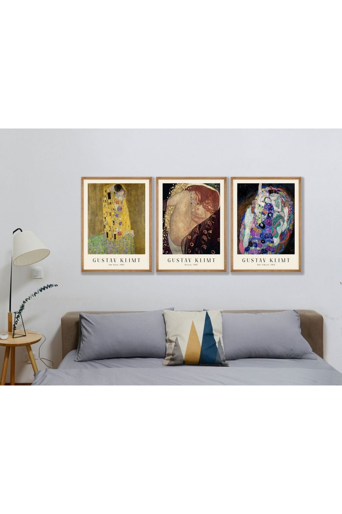 Dekorsiahome 3 Parça Ahşap Çerçeveli Oturma Odası Salon Mutfak Tablo Seti SET3236
