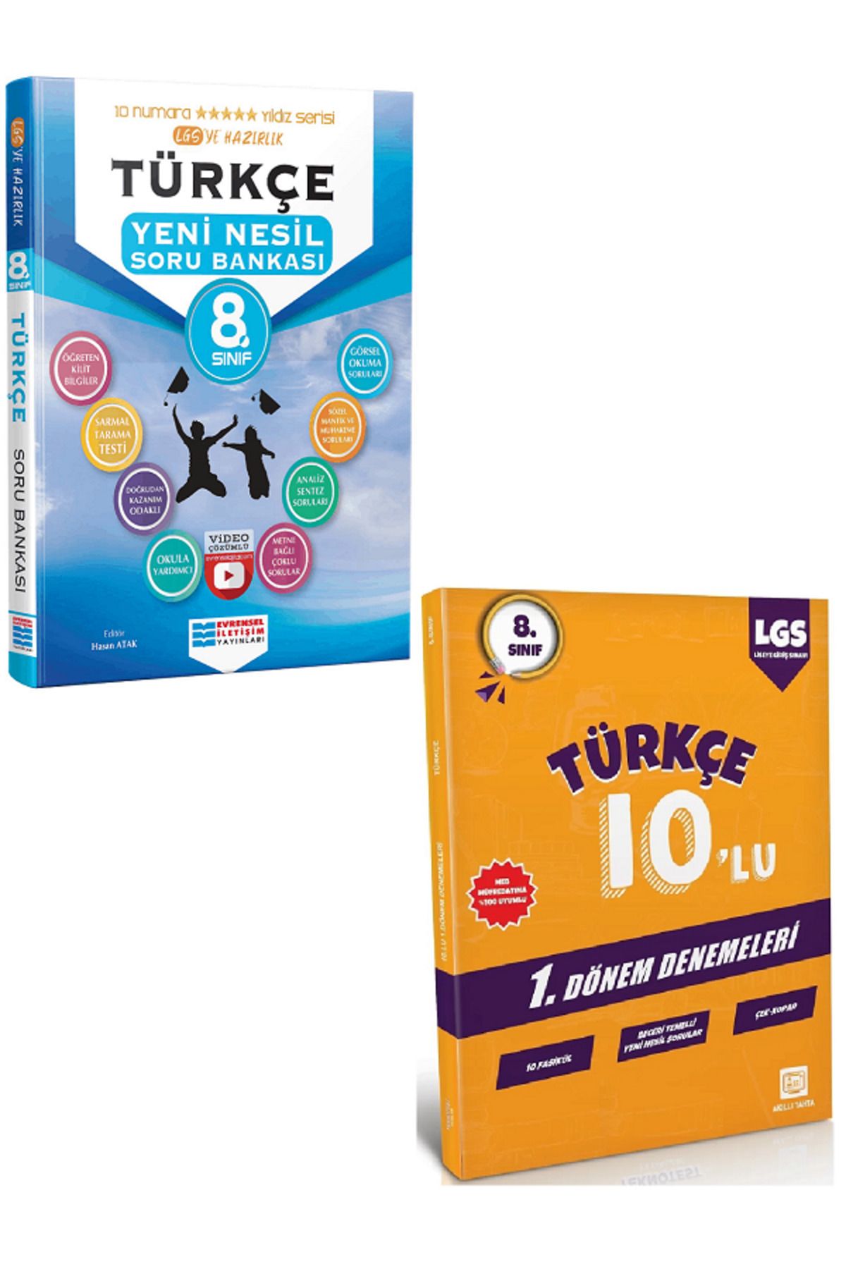 Evrensel İletişim Yayınları 8.Sınıf Evrensel İletişim TÜRKÇE Soru Bankası + 8.Sınıf 10'Lu TÜRKÇE Denemeleri HEDİYELİ