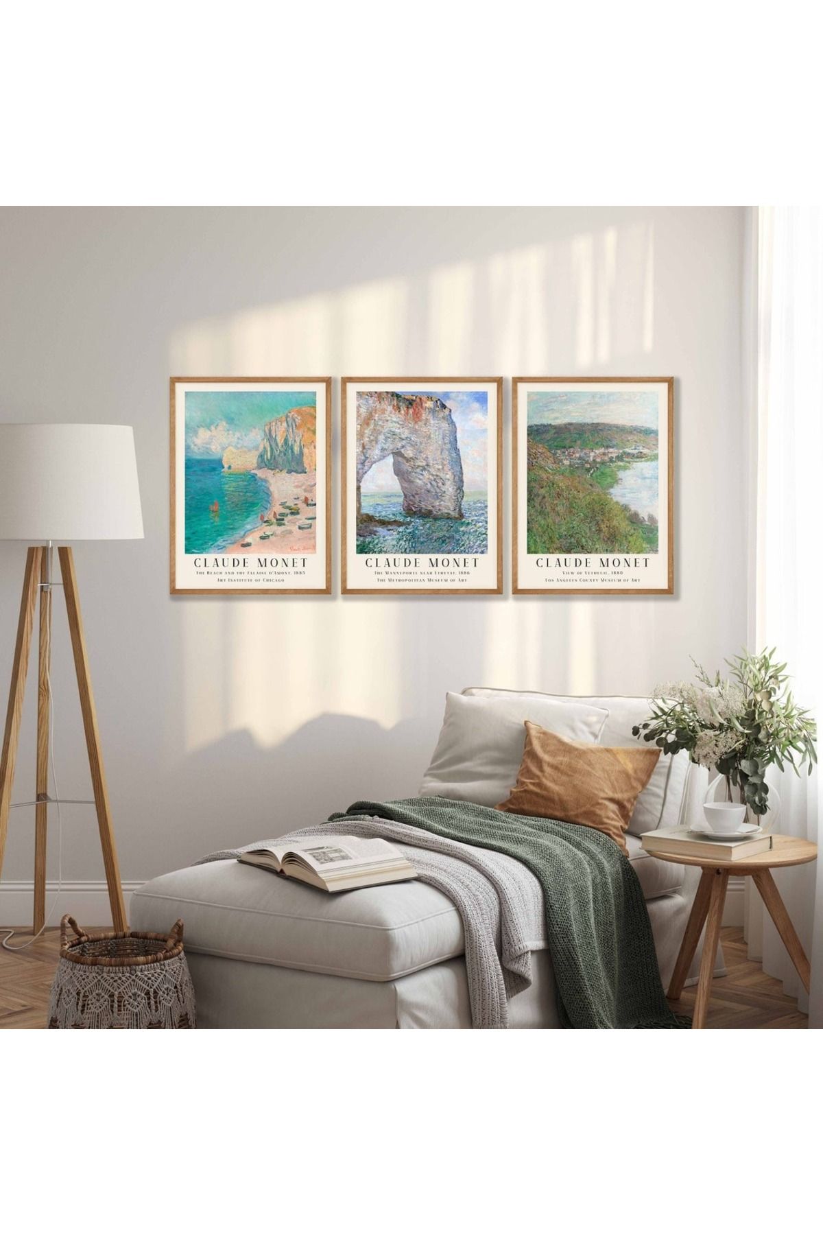 Dekorsiahome 3 Parça Ahşap Çerçeveli Oturma Odası Salon Mutfak Tablo Seti SET3239