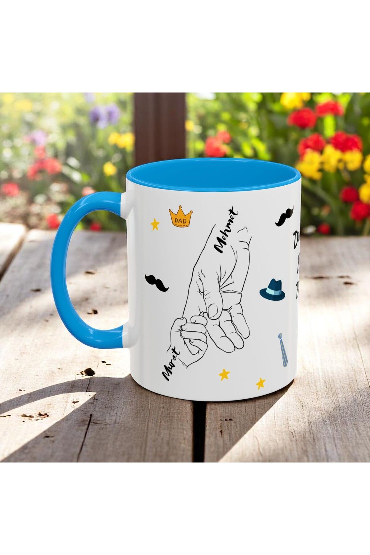 mugshop Babalar Günü Kupası, Hediyelik Baba Kupası, İsim Yazılır Kaliteli Porselen Kupa