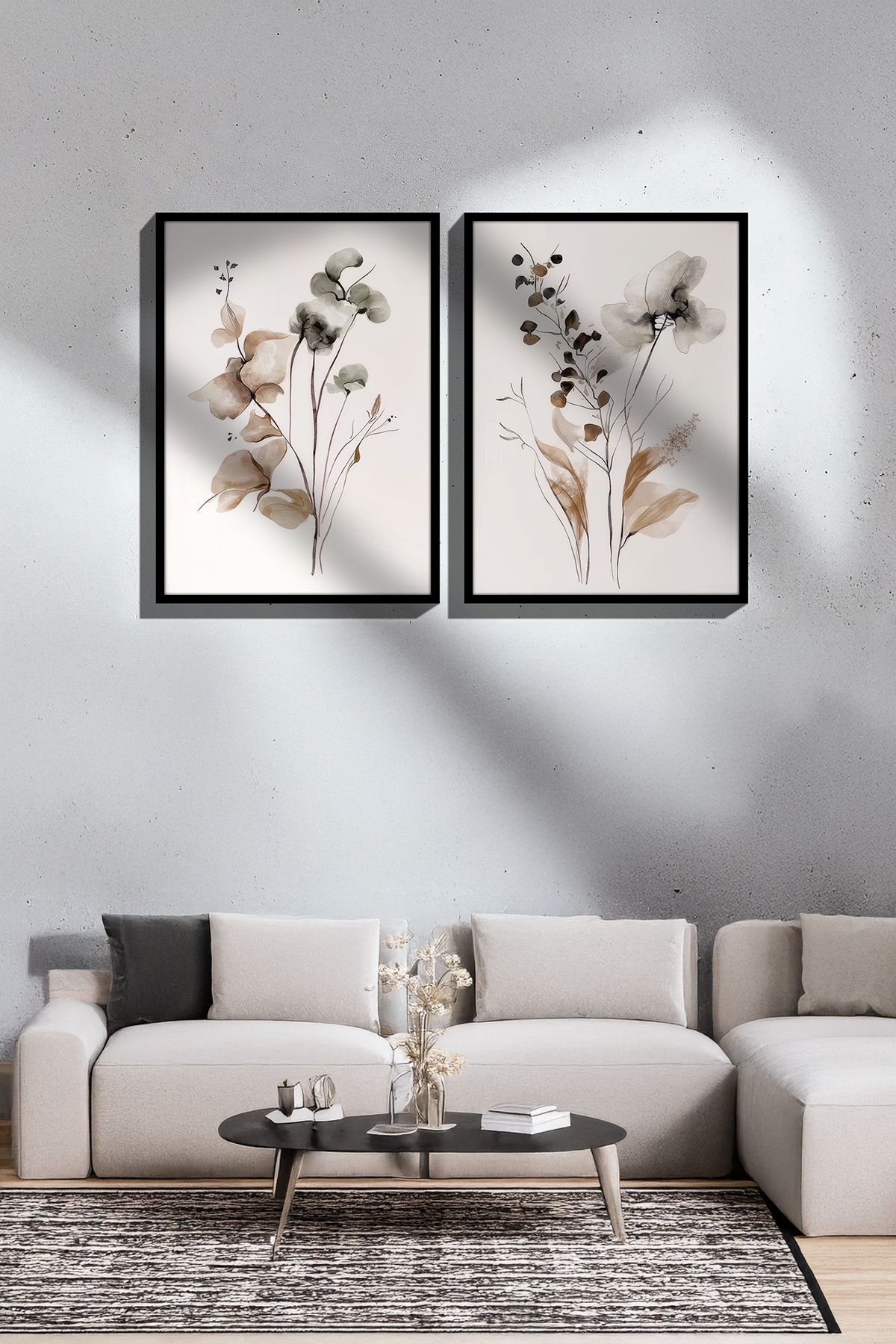 Artavessa 2 Parça Gerçek Siyah Renkli Çerçeveli Tablo Seti - Model 16