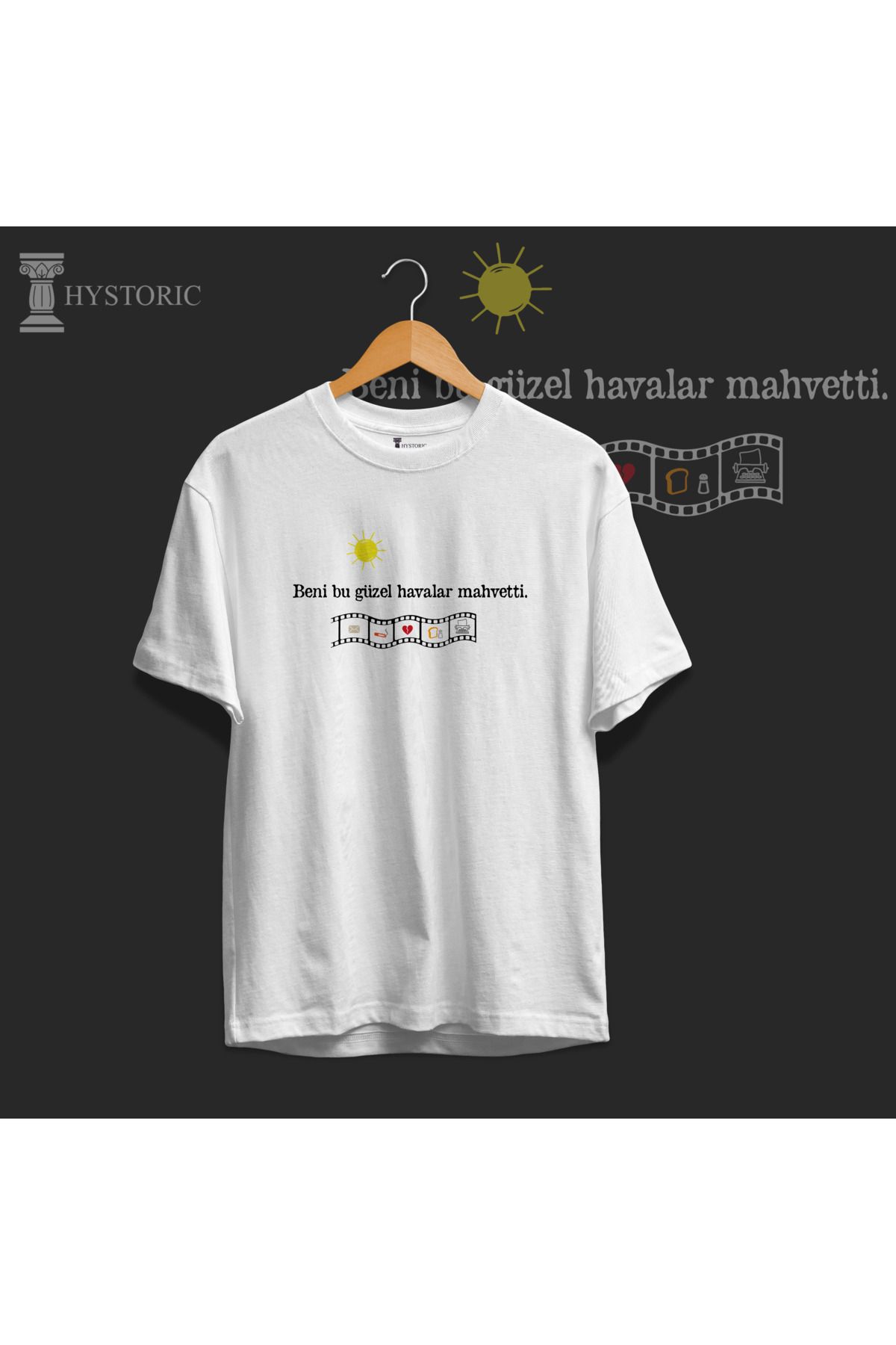 Hystoric Wear Edebiyat Baskılı Oversize Tişört