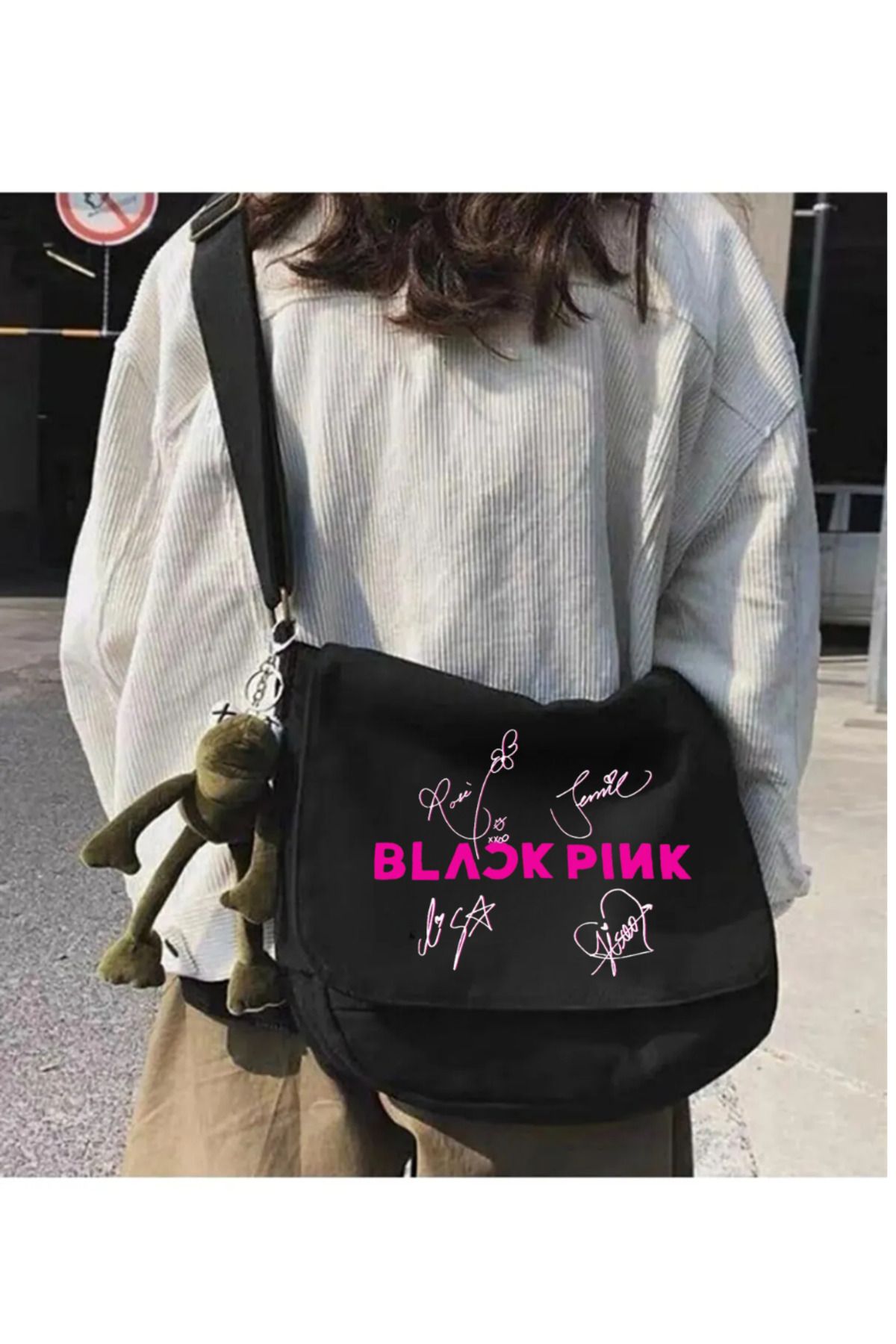 Touz Moda Black Pink Siyah Postacı Çantası