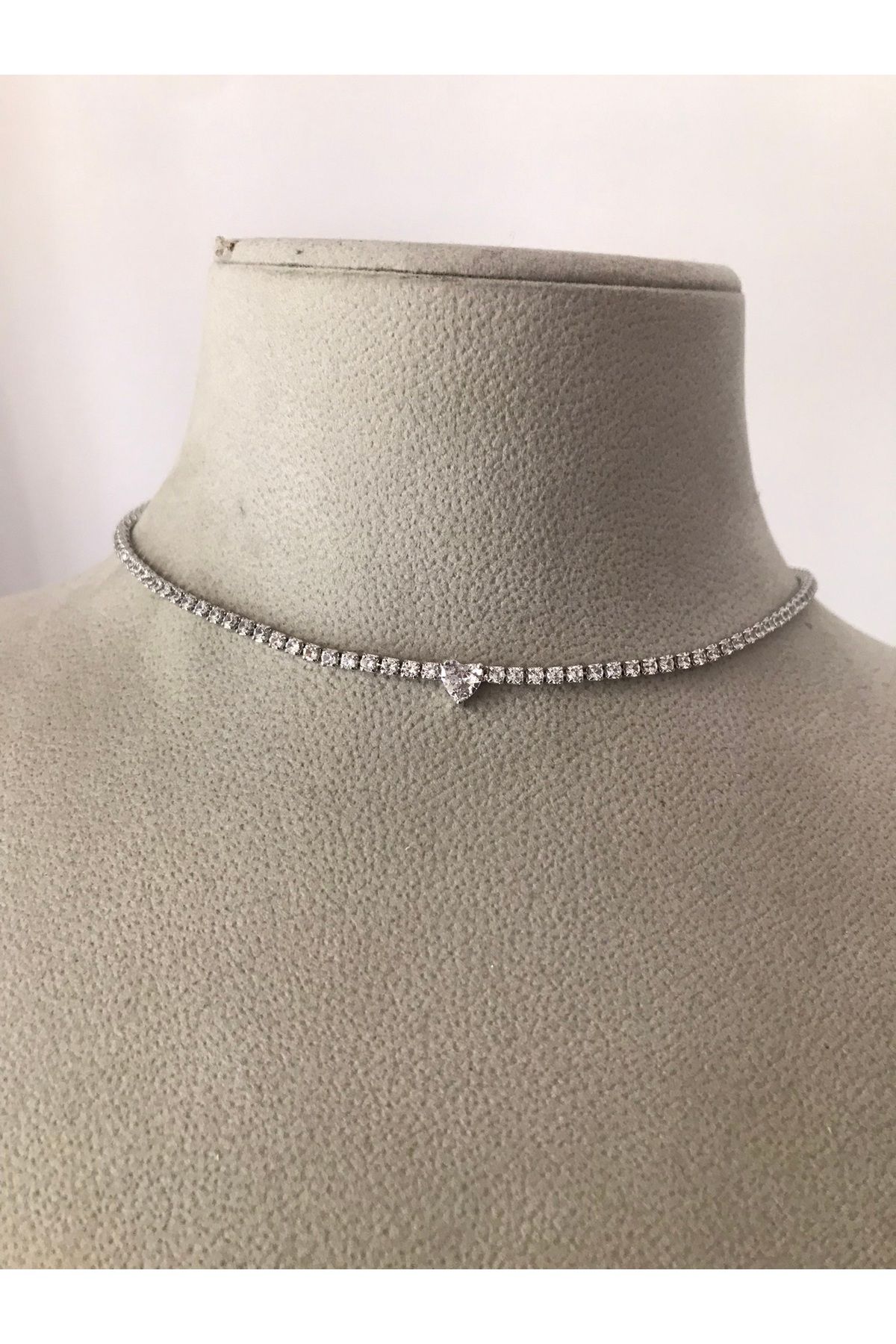 shop ÇELİK TASMA MODEL AYARLANABİLİR SU YOLU MİNİ KALPLİ PARLAK KOLYE