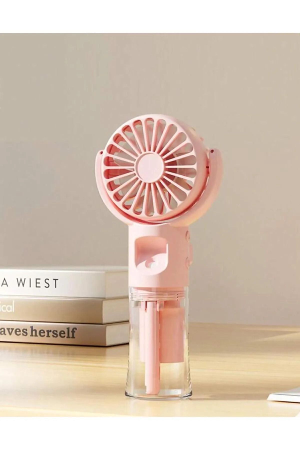 Mmctech El Tipi Sulu Buharlı Fan Şarjlı Vantilatör Mini Masaüstü El Fan Taşınabilir 3 Kademeli Usb Pervane