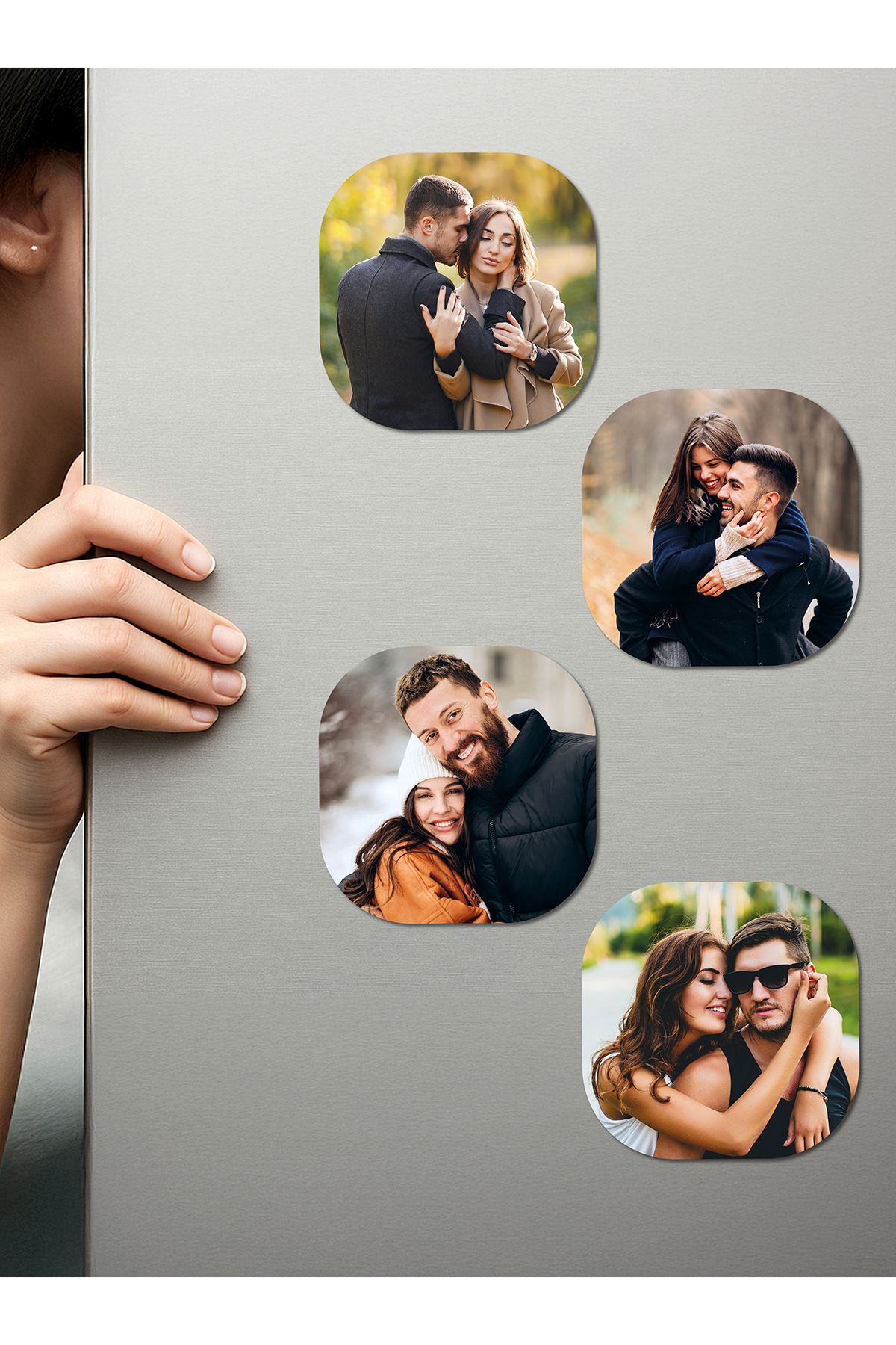 Fotomcity Kişiye Özel Ahşap Fotoğraflı UV Baskılı Magnet