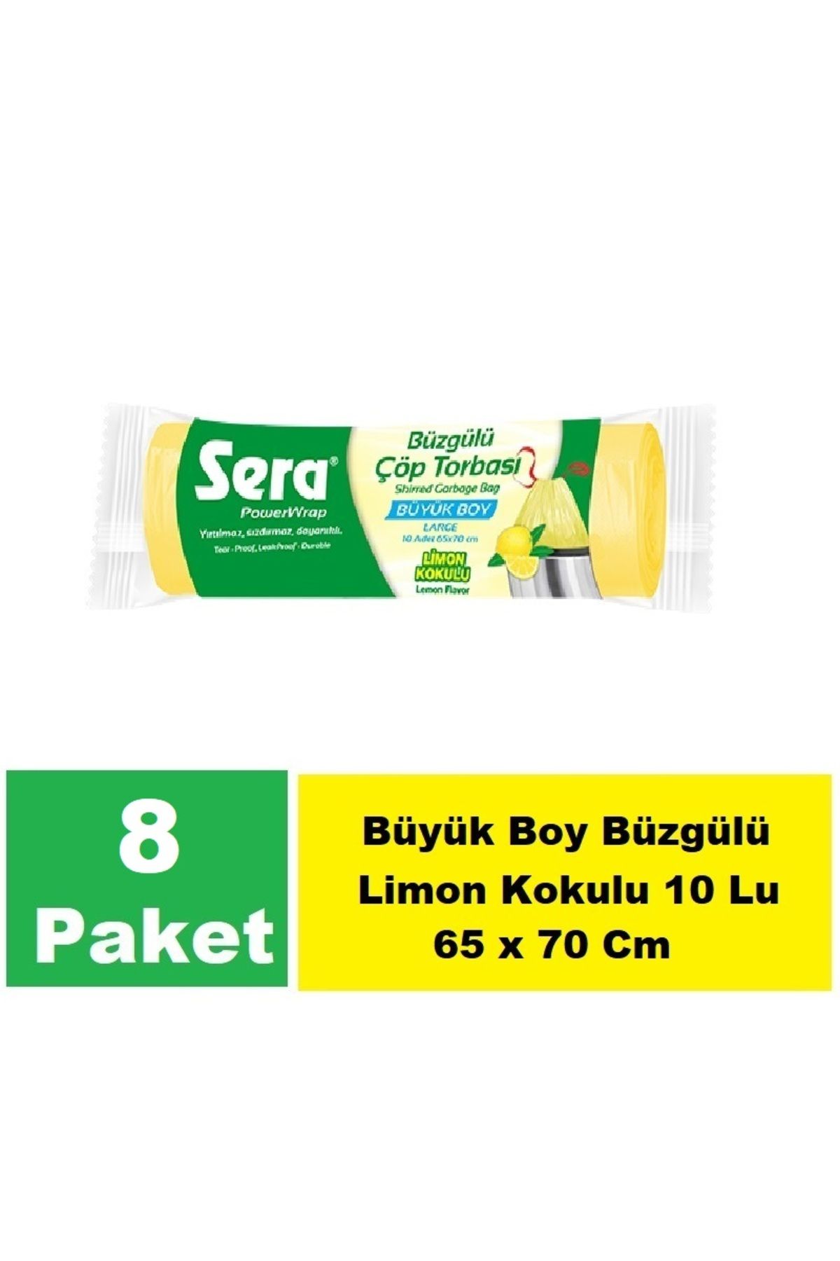 SERA-Garbage Bag Drawstring Lemon Scented Large Size 10 Pieces 65 X 70 cm X 8 Packs 1