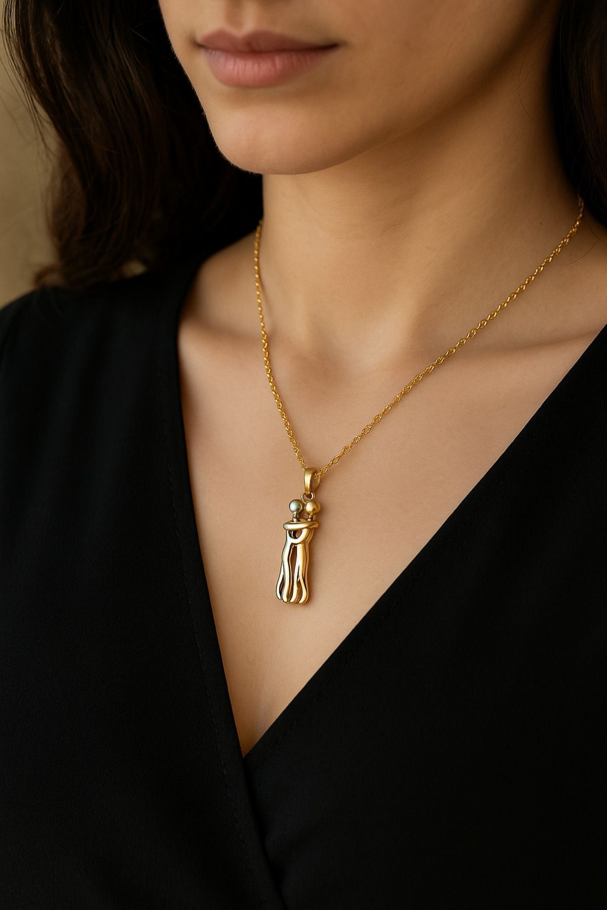 LAVİNYAMJEWELLERY SARILAN ÇİFT SEVGİLİ KOLYE