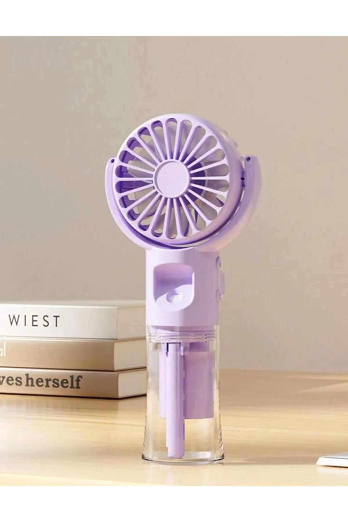 Mmctech El Tipi Sulu Buharlı Fan Şarjlı Vantilatör Mini Masaüstü El Fan Taşınabilir 3 Kademeli Usb Pervane