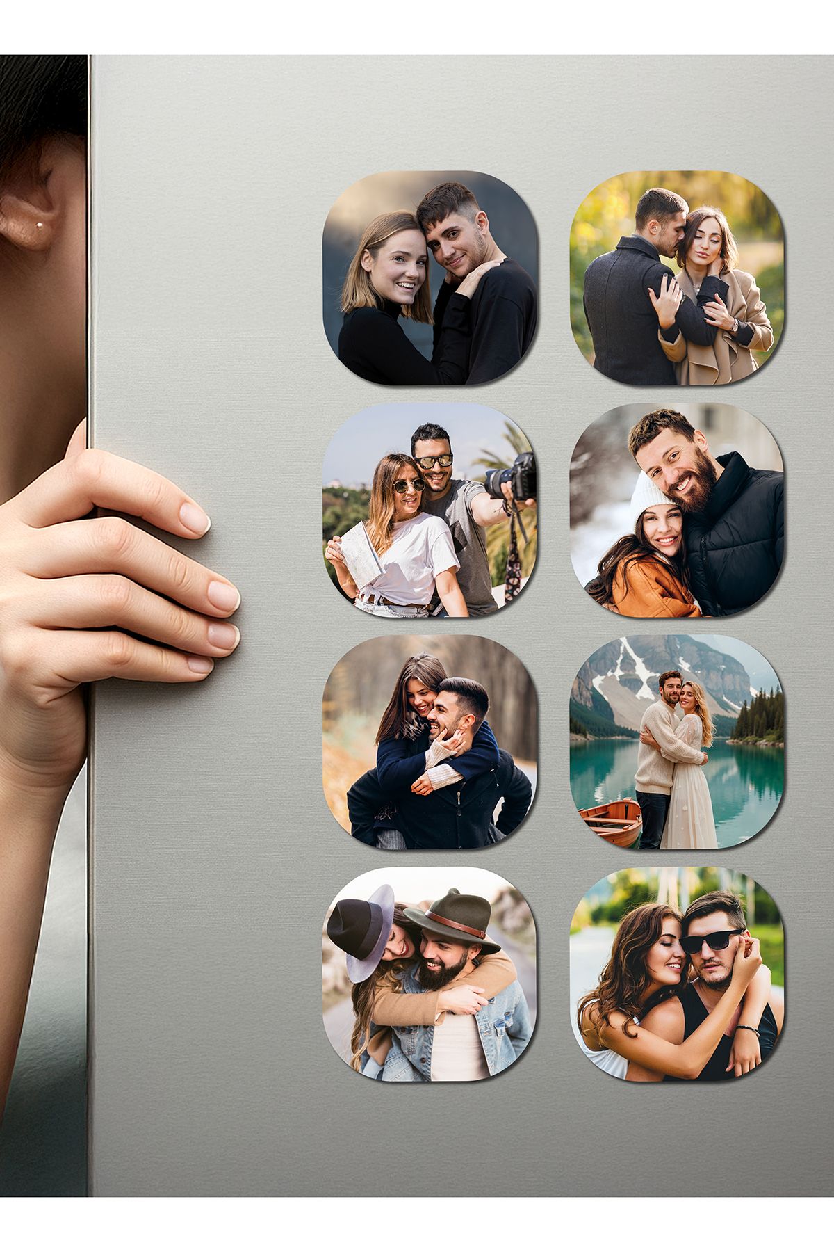 Fotomcity Kişiye Özel Ahşap Fotoğraflı UV Baskılı Magnet