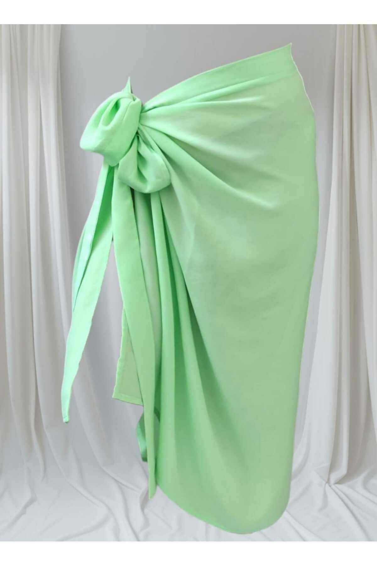 MODA Kadın Yazlık Çok Amaçlı Pareo Etek Elbise Dökümlü Plaj Sarong Standart Beden 80x140 cm