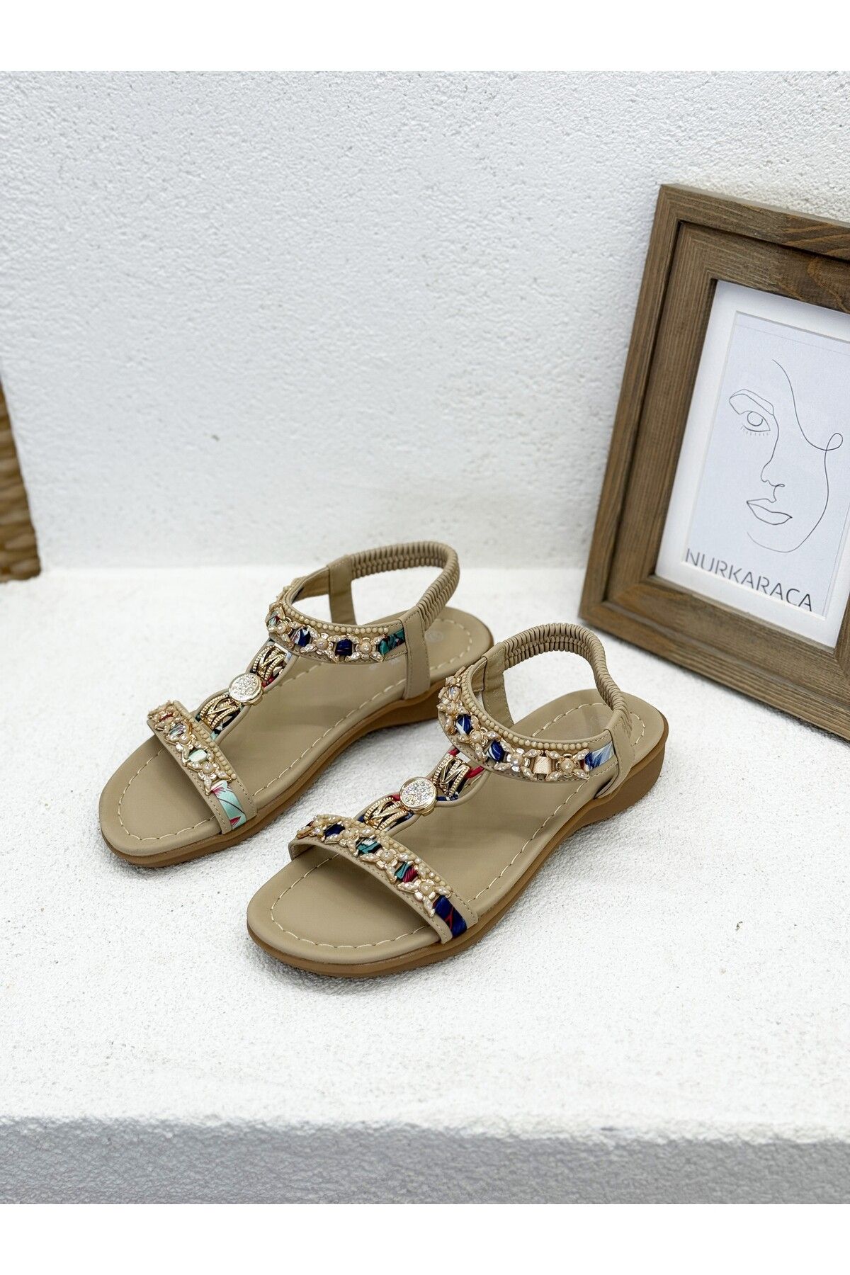 Guja 25Y150-11 TAŞ DETAYLI COMFORT SANDALET KADIN