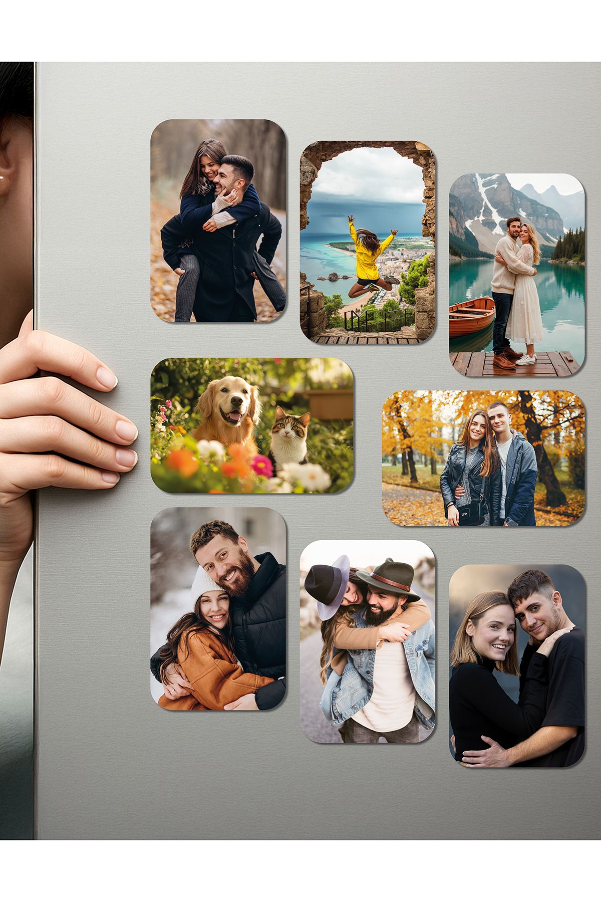 Fotomcity Kişiye Özel Ahşap Fotoğraflı UV Baskılı Magnet