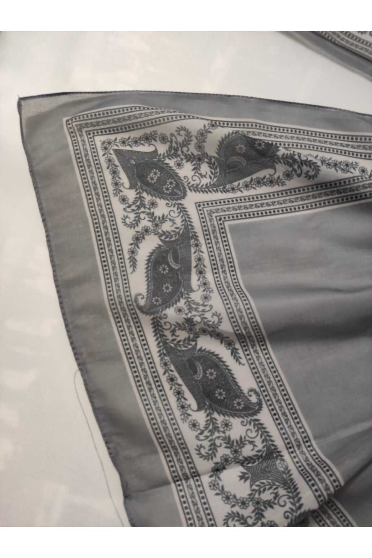 ALTUNTAŞ-Women's Cotton Ethnic Patterned Shawl with Leaf Motif on the Empty Edge 6