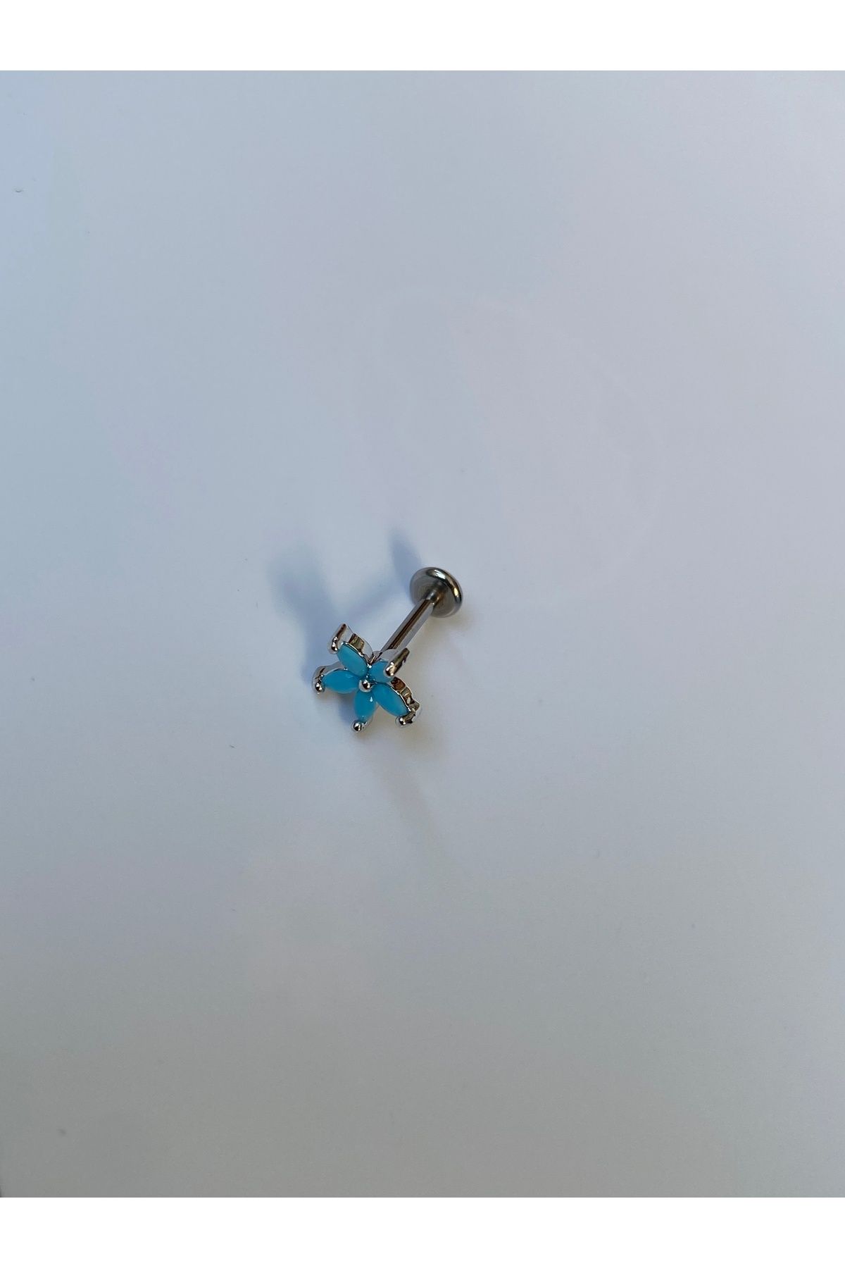 kurukafagift-Steel Blue Flower Piercing Helix Tragus Cartilage Earrings 8 mm 5