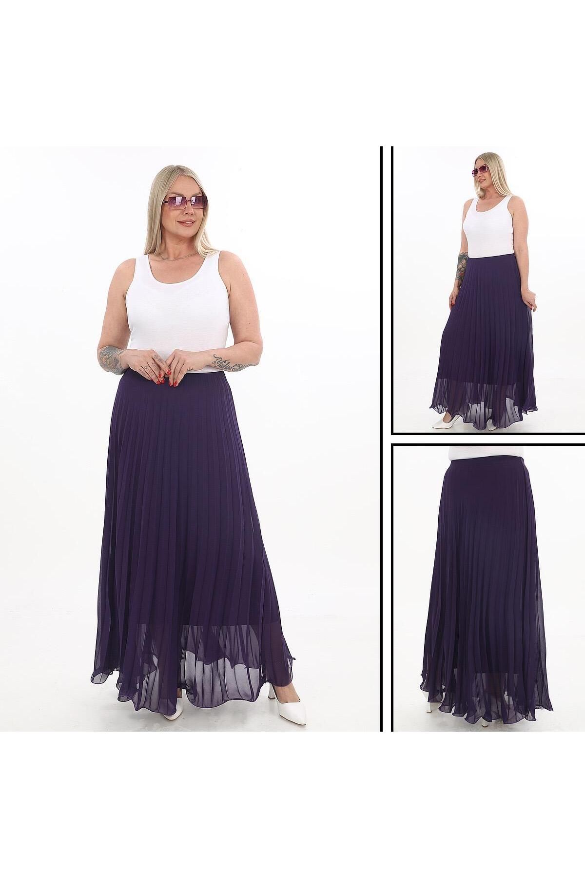 Lucia Fashion Kadın Volanlı Şifon Etek