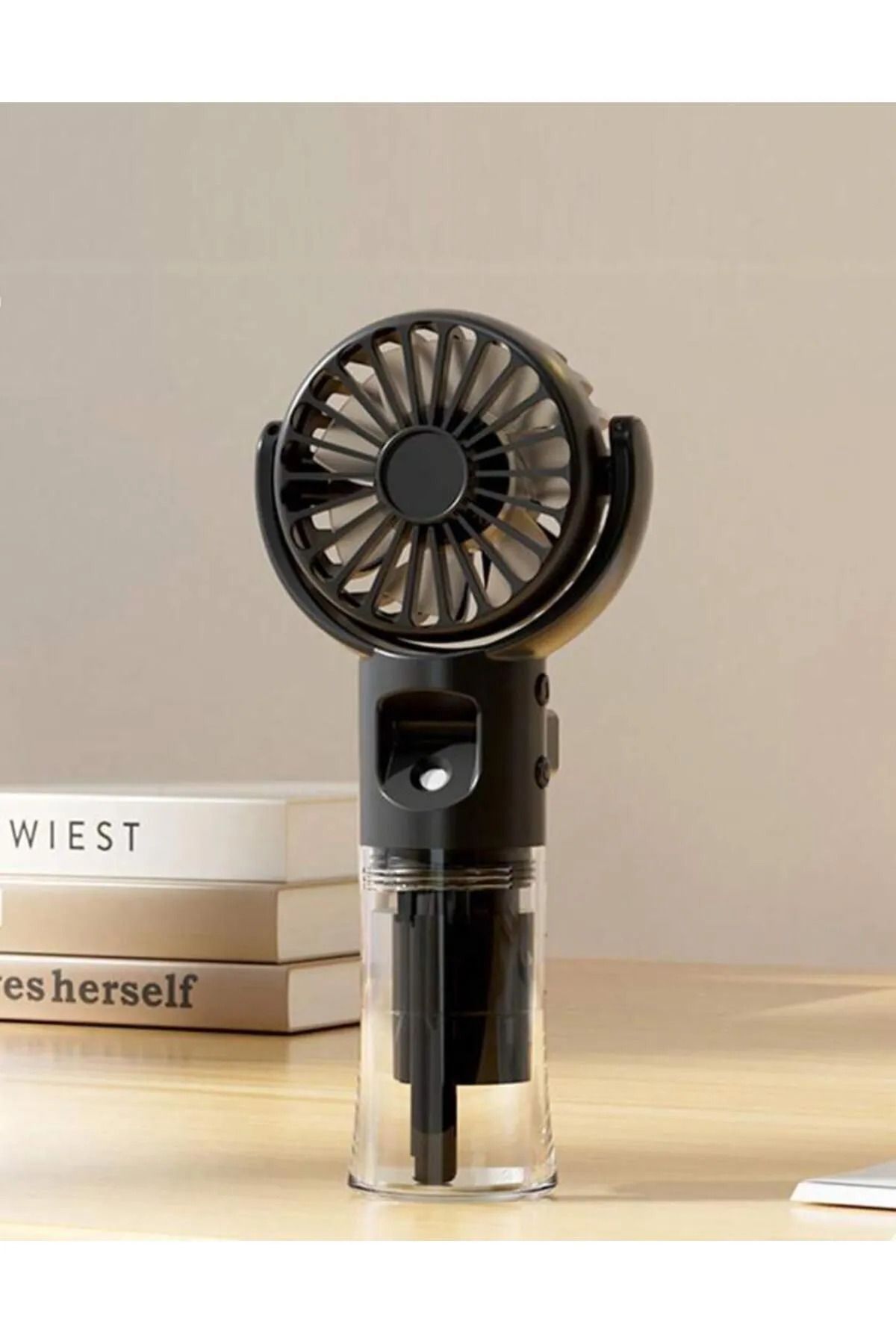 Mmctech El Tipi Sulu Buharlı Fan Şarjlı Vantilatör Mini Masaüstü El Fan Taşınabilir 3 Kademeli Usb Pervane