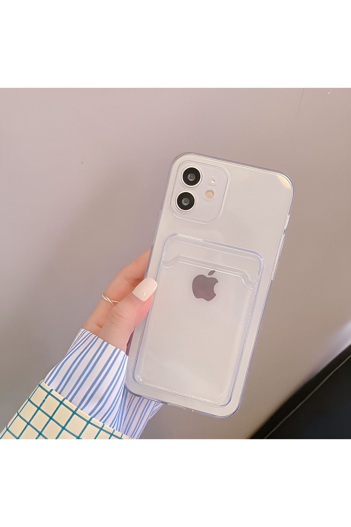 yubu iPhone 11 Uyumlu Şeffaf Kartlıklı Kamera Korumali A Kalite