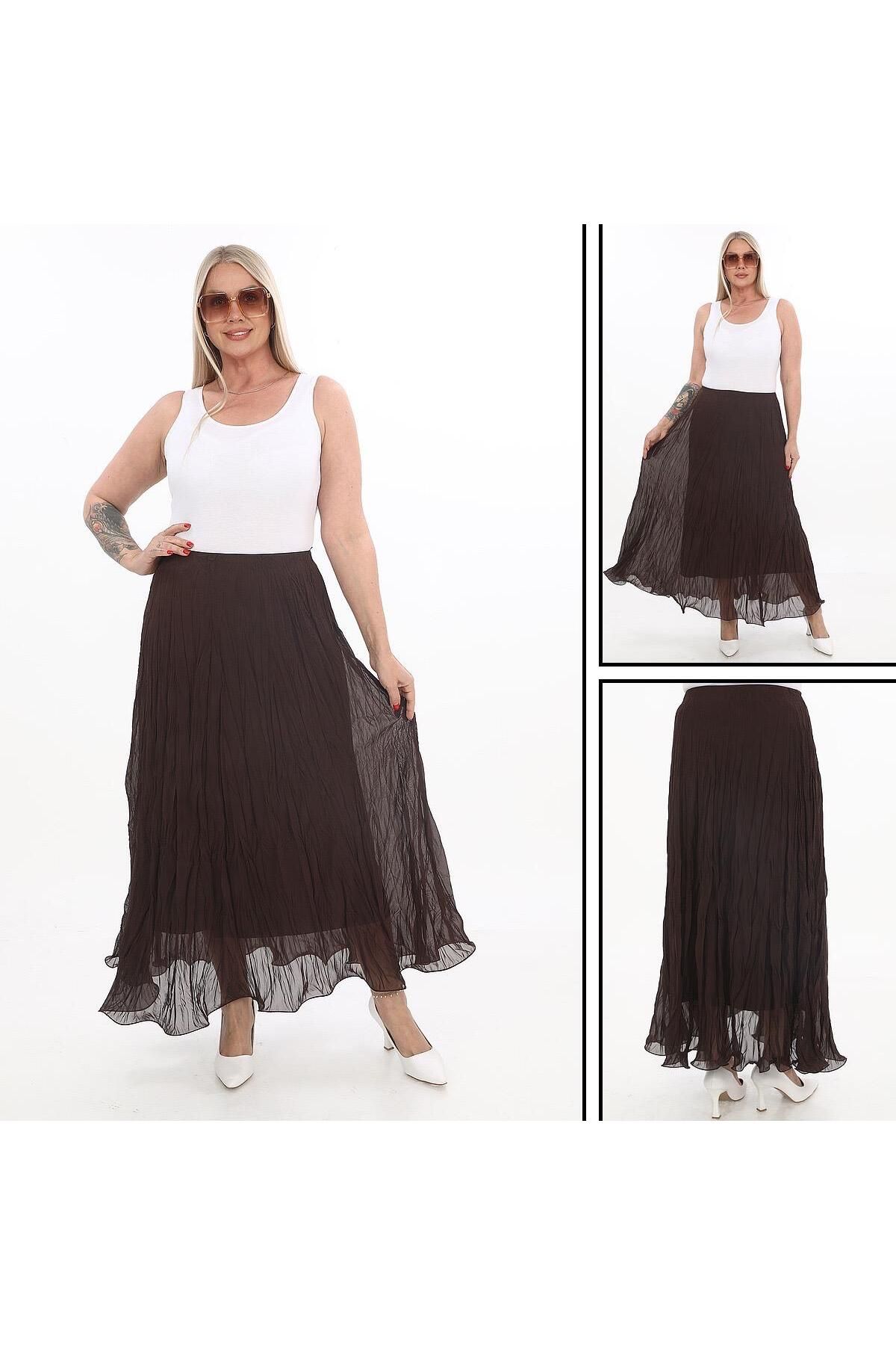 Lucia Fashion Kadın Volanlı Şifon Etek