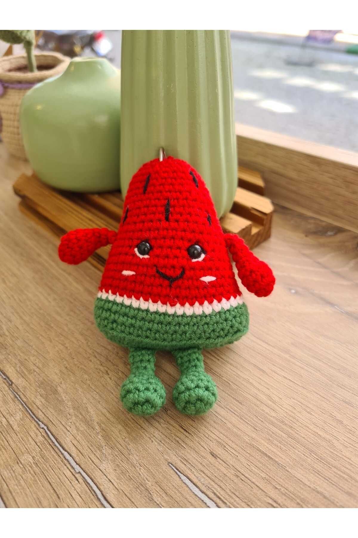 On marifet yün ve hobi dünyası Amigurumi Karpuz Dilim Anahtarlık