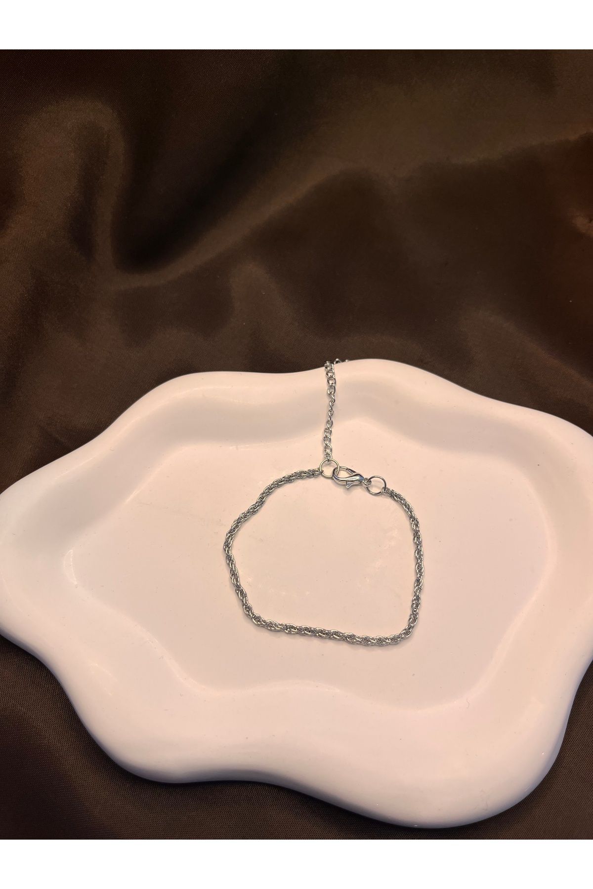 ADAHOMEDECORATION GÜMÜŞ ZİNCİR BİLEKLİK