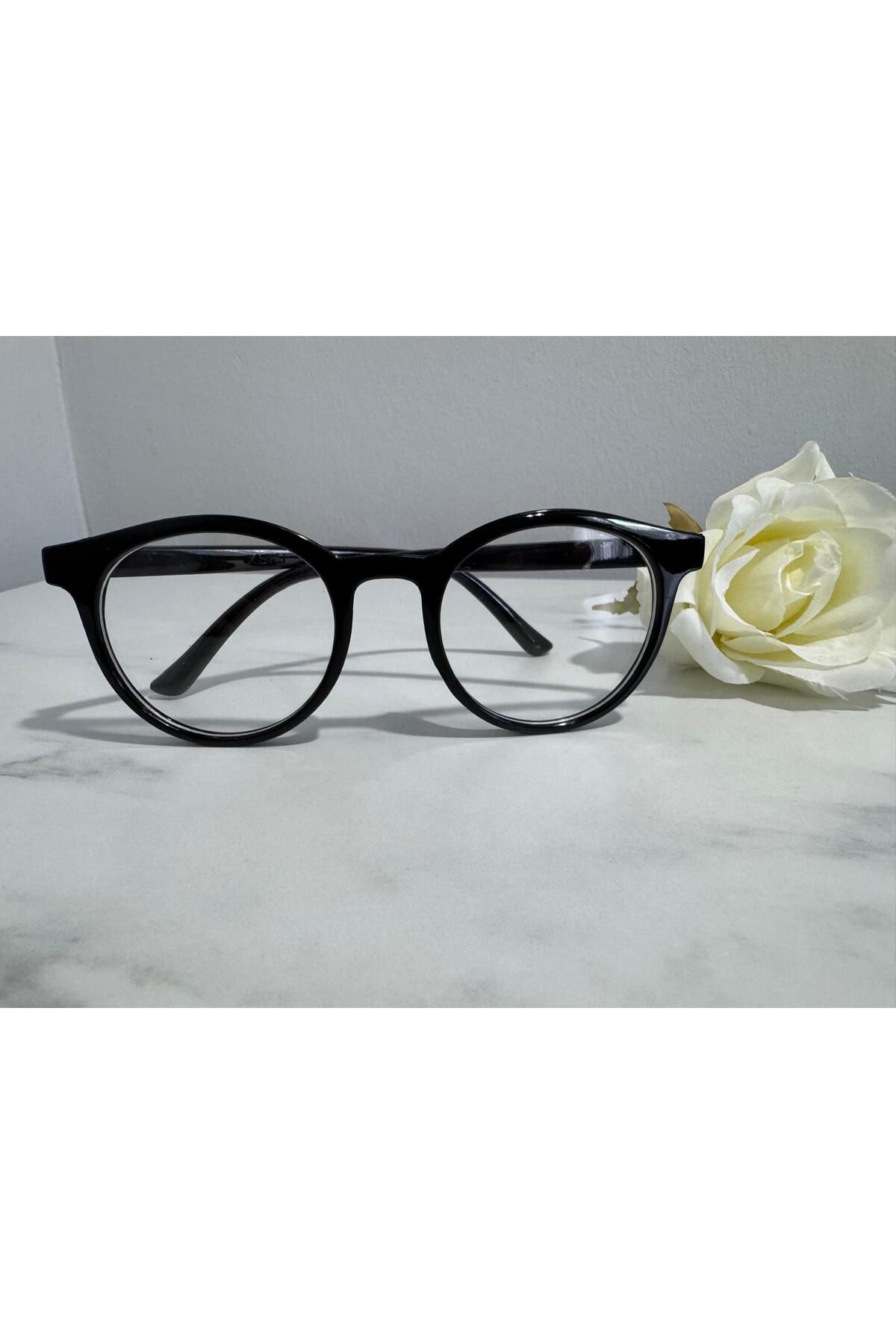 Modaymış Oval çerçeve Unisex Siyah & Mavi Işık Korumalı