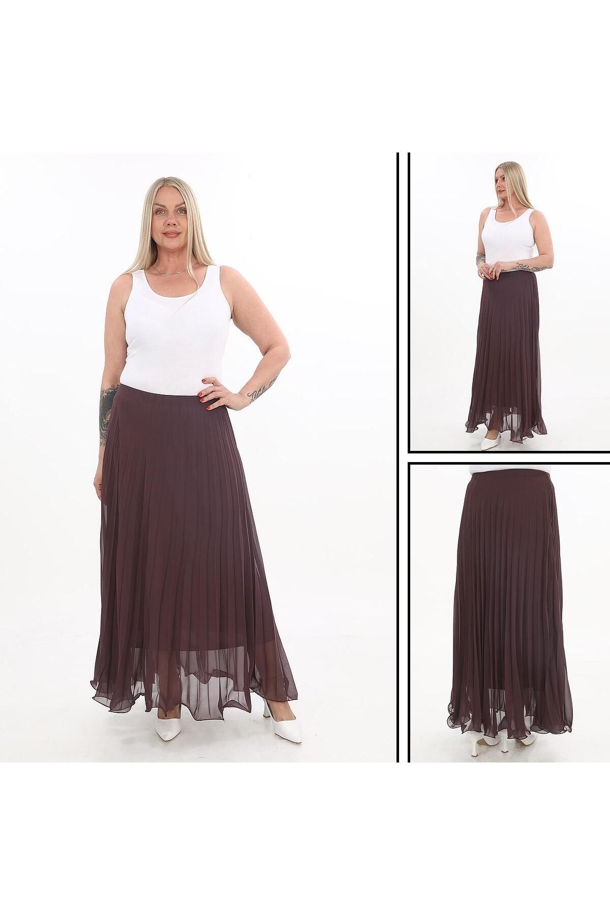 Lucia Fashion Kadın Volanlı Şifon Etek