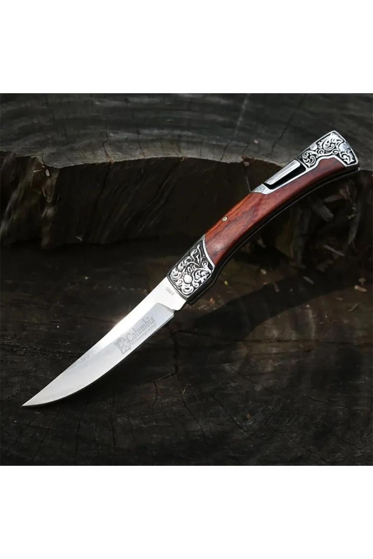 gifttime Kişiye Özel Serisi Ahşap Saplı Kamp Outdoor Bıçağı