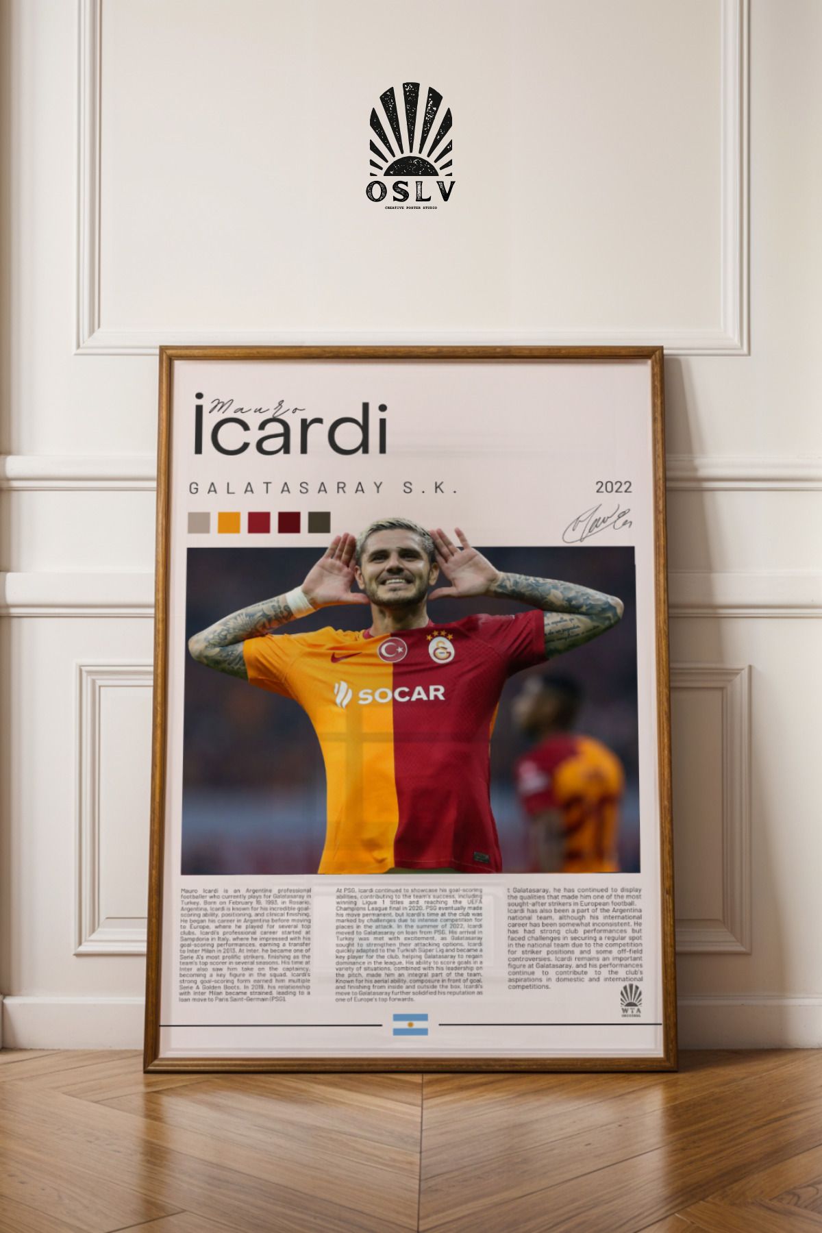 Osliva Shop Futbolcu Posteri, Çerçevesiz Poster, Yüksek Kaliteli Poster
