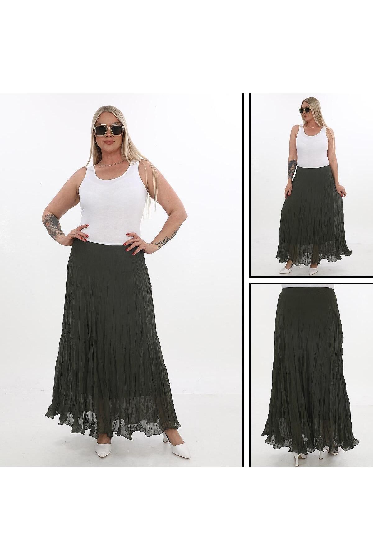 Lucia Fashion Kadın Volanlı Şifon Etek