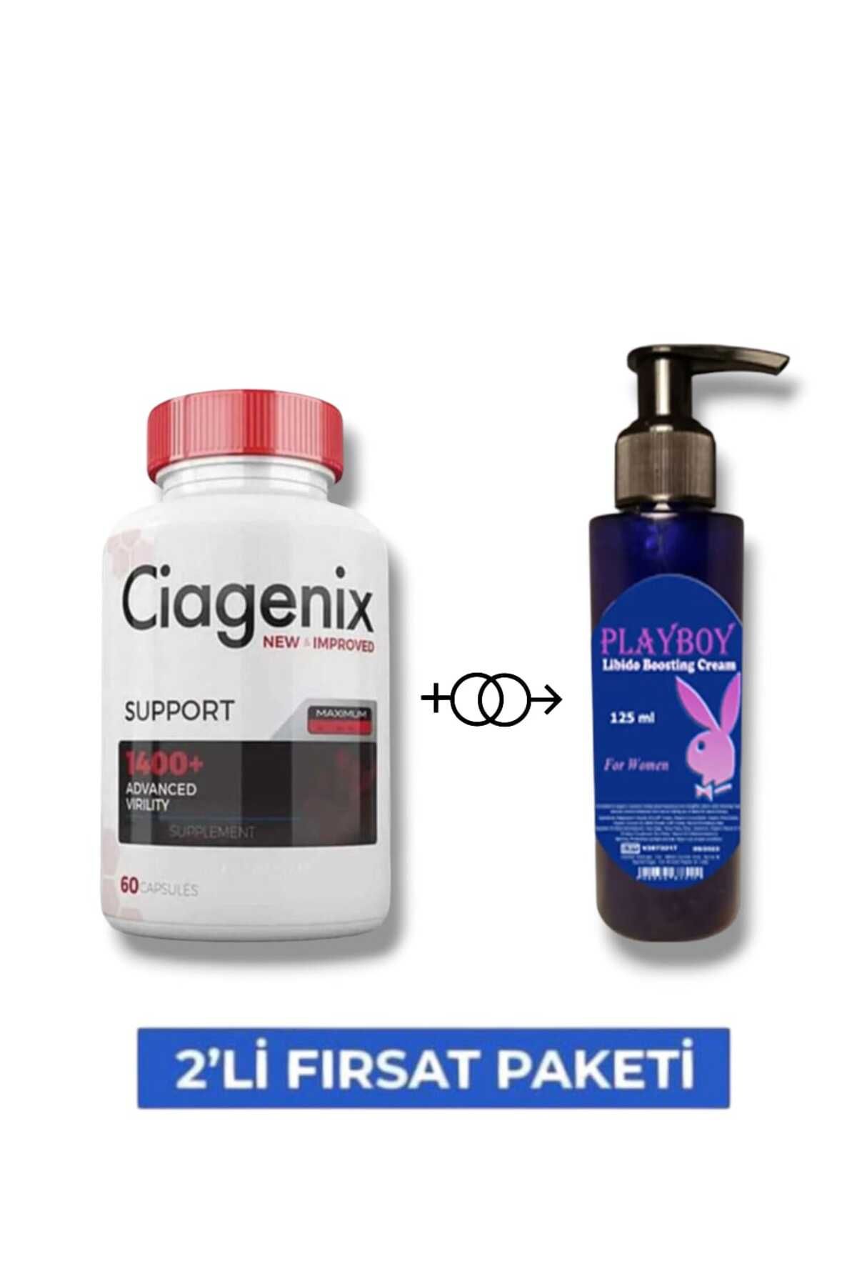 MEDİCREAM Ciagenix Erkek Performans Arttıran 60'lı Takviye + Playboy Kadın Libido Arttırıcı Krem 125 ML