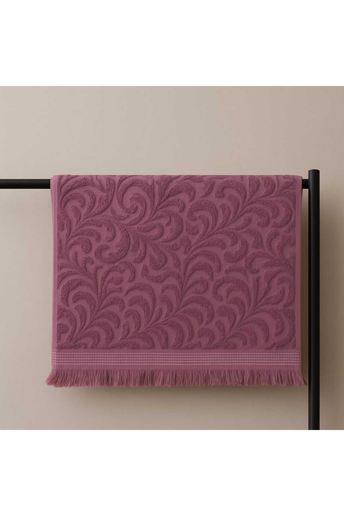 HB TEKSTİL 100 % PAMUK JAKARLI LÜX BANYO HAVLUSU 50X90 2Lİ (2 ADET)