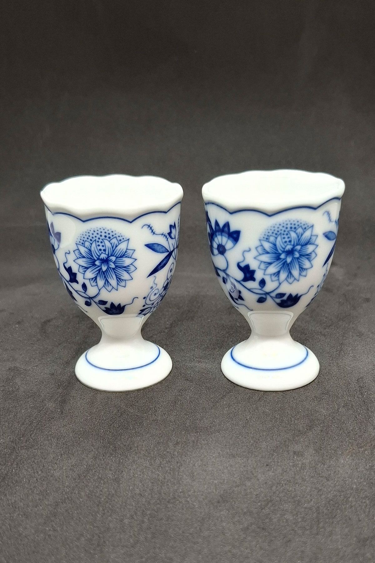 Hutschenreuther Mavi Soğan Desen Vintage Yumurtalık 2 Adet