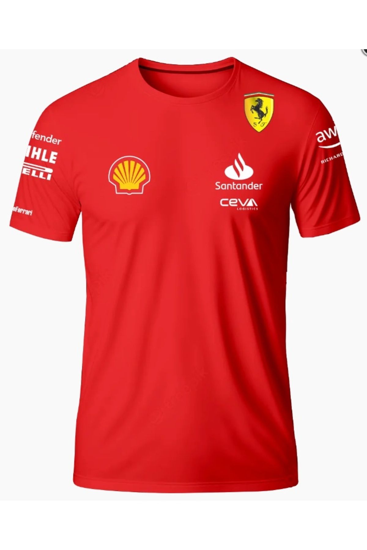 YOHO SPORT Scuderia F1 takım Unisex T-shirt unisex ön ve arka baskılı %100 pamuk