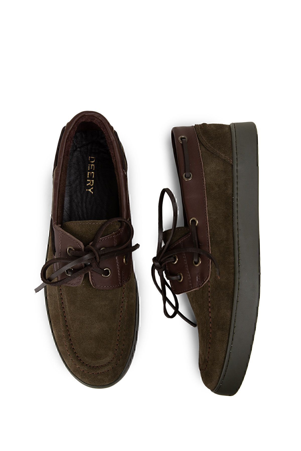 Deery-Γνήσια Suede Green Ανδρικά Marine Casual Παπούτσια 4