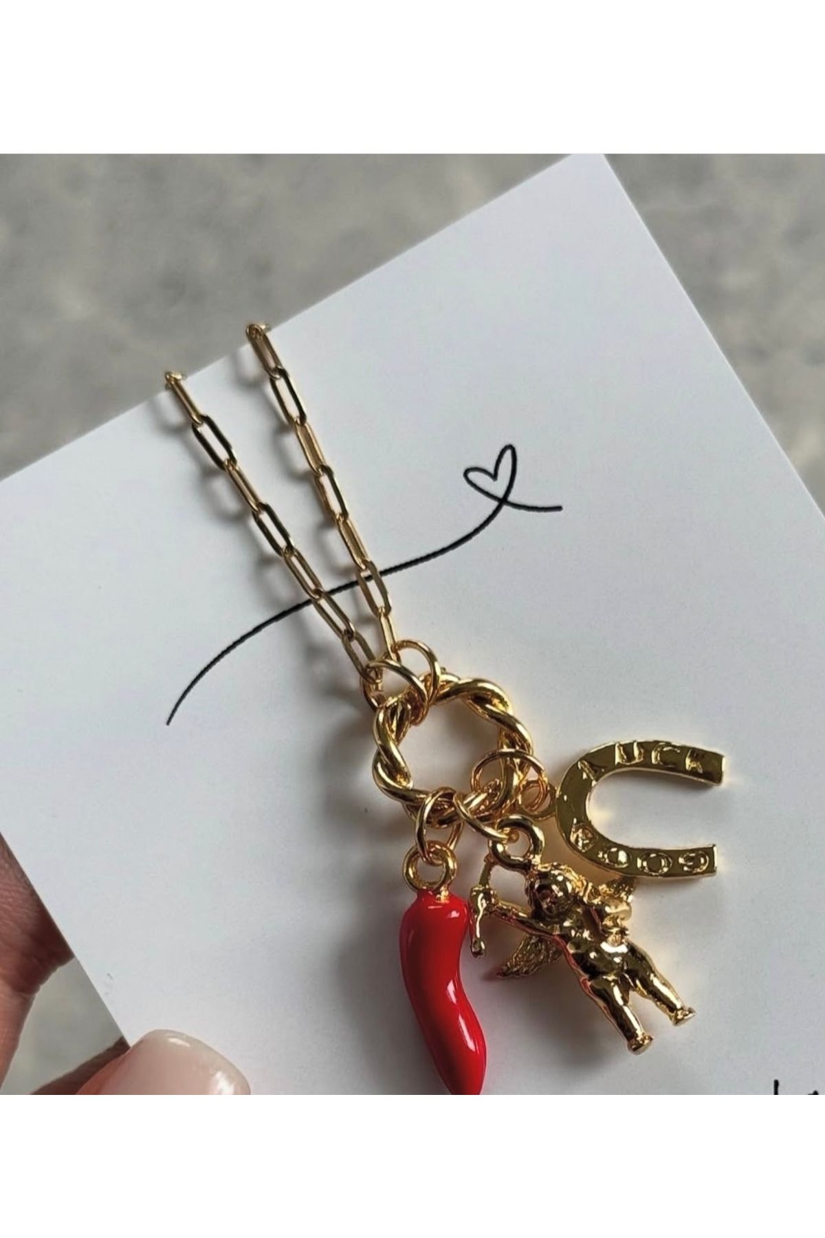 Mojo Jewellery Çelik charmlı set şans kolyesi kendi charmını seç