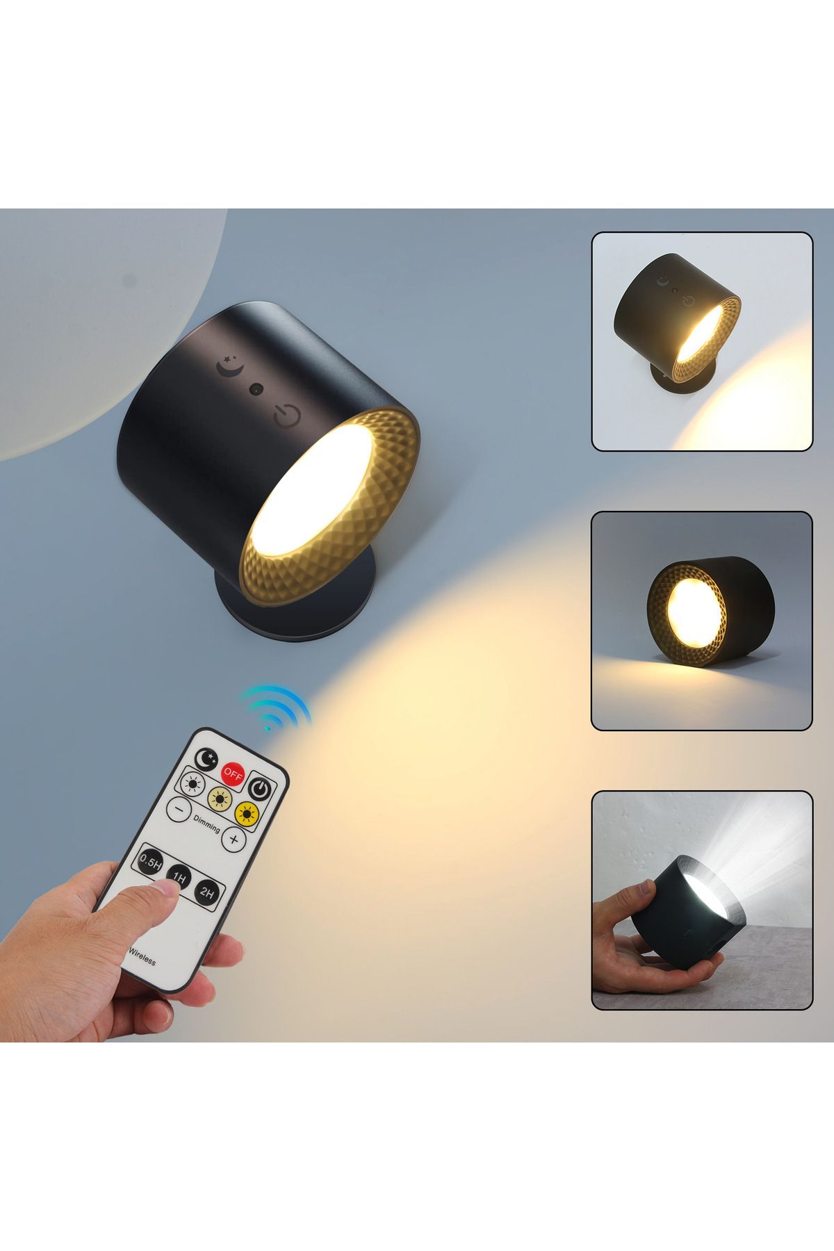EN SİGA Akıllı Manyetik Duvar Lambası USB Üç Renk Sıcaklığı