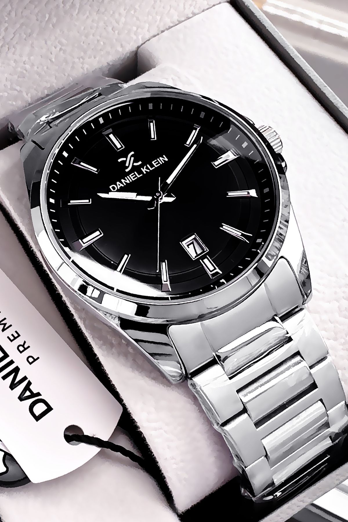 Daniel Klein Premium Hediyelik Erkek Kol Saati Su Geçirmez Gümüş Renk Çelik Kordon + Hediye Bileklik DKER2057C3